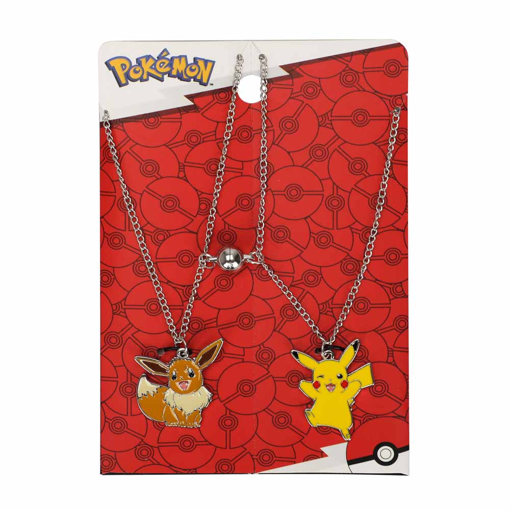 Pikachu & Eevee Pokemon Magnetic Necklace Set