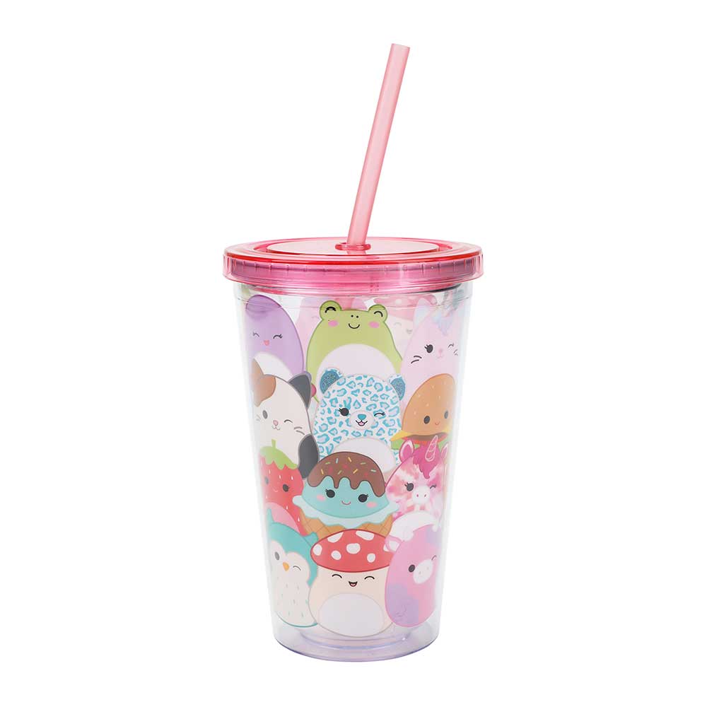 Squishmallows 16oz Acrylic Travel Cup with Straw