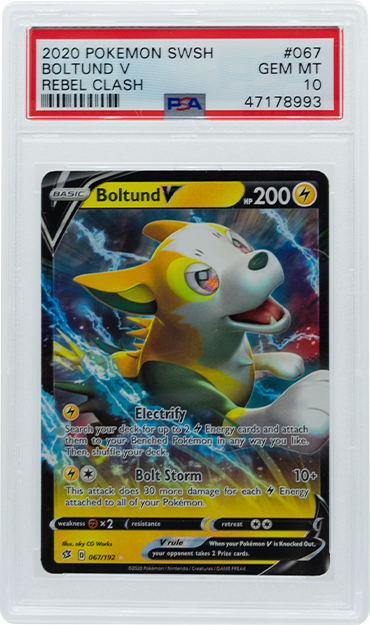 2020 POKEMON SWORD & SHIELD REBEL CLASH BOLTUND V #67 PSA 10