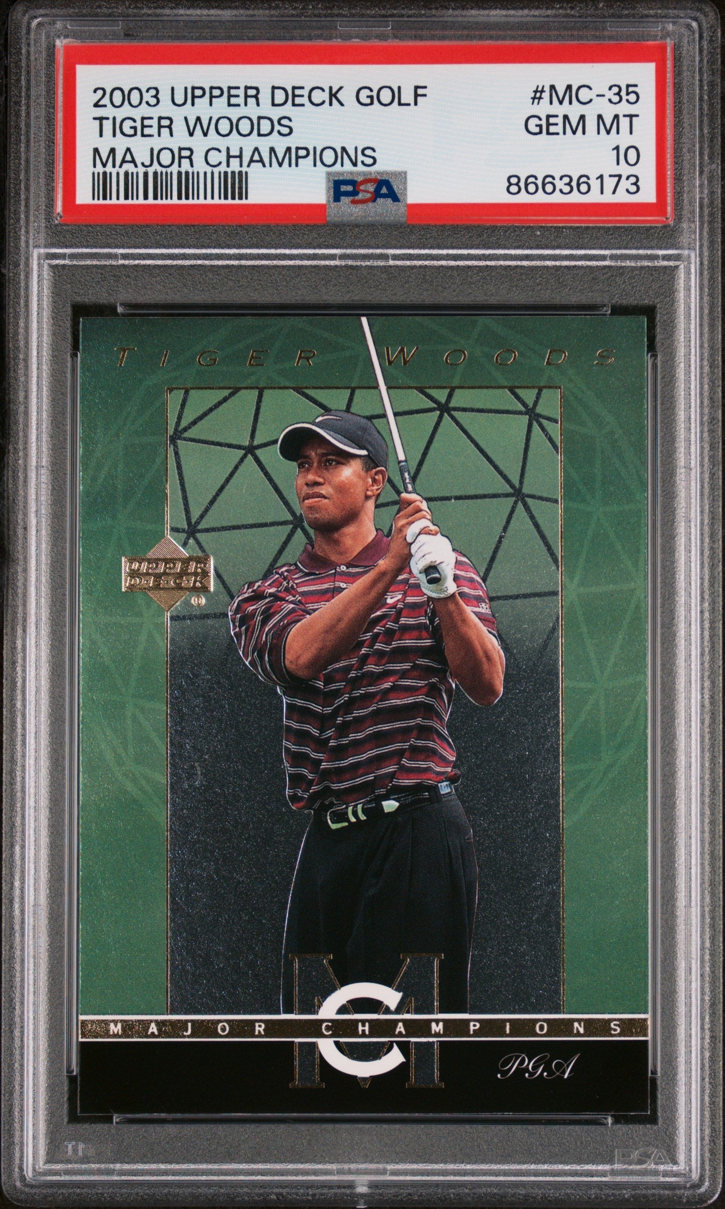 2003 UPPER DECK MAJOR CHAMPIONS TIGER WOODS #MC-35 - PSA 10