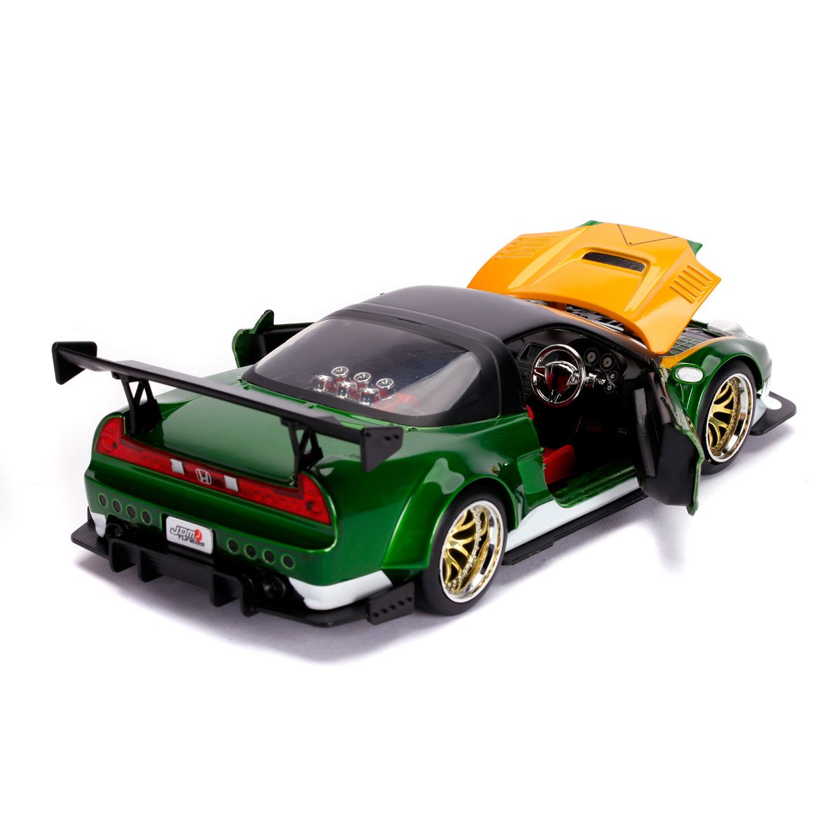 *Dent/Ding Packaging* - Mighty Morphin Power Rangers Green Ranger 2002 Honda NSX 1:24 Scale Die-Cast Metal Vehicle with Figure