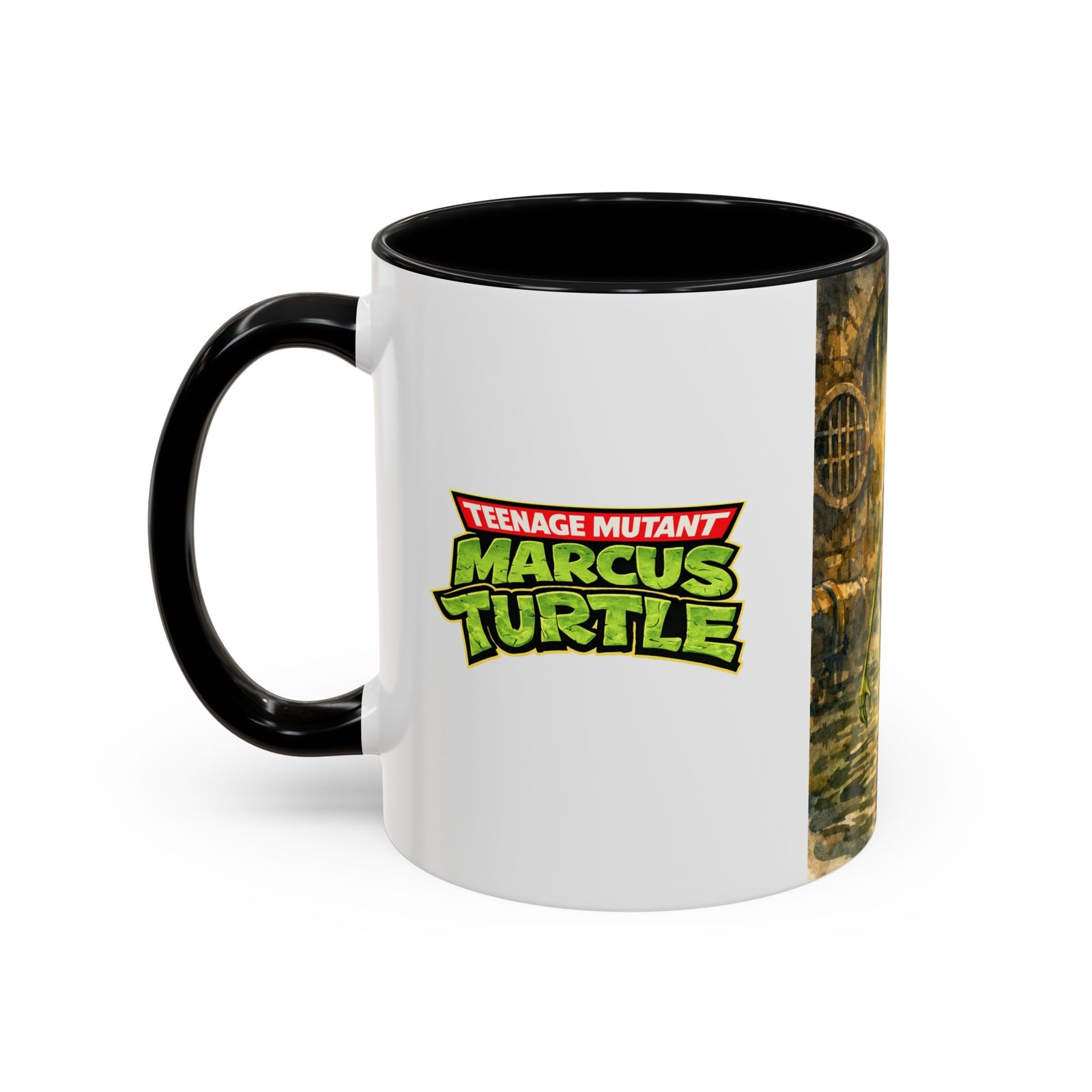 Teenage Mutant Marcus Turtle Accent Coffee Mug - A Marcus the Worm Retro Turtle (11/15oz)