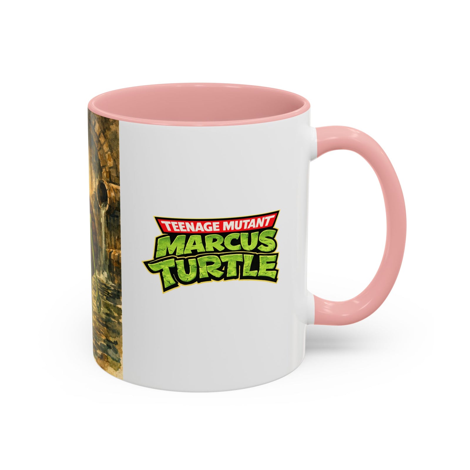 Teenage Mutant Marcus Turtle Accent Coffee Mug - A Marcus the Worm Retro Turtle (11/15oz)