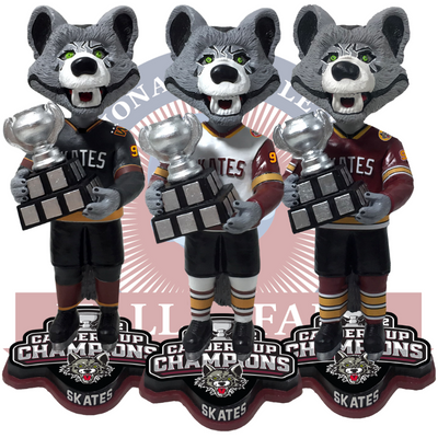 Skates Chicago Wolves Mascot 2022 Calder Cup Champions Bobblehead