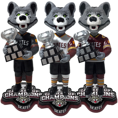 Skates Chicago Wolves Mascot 2022 Calder Cup Champions Bobblehead