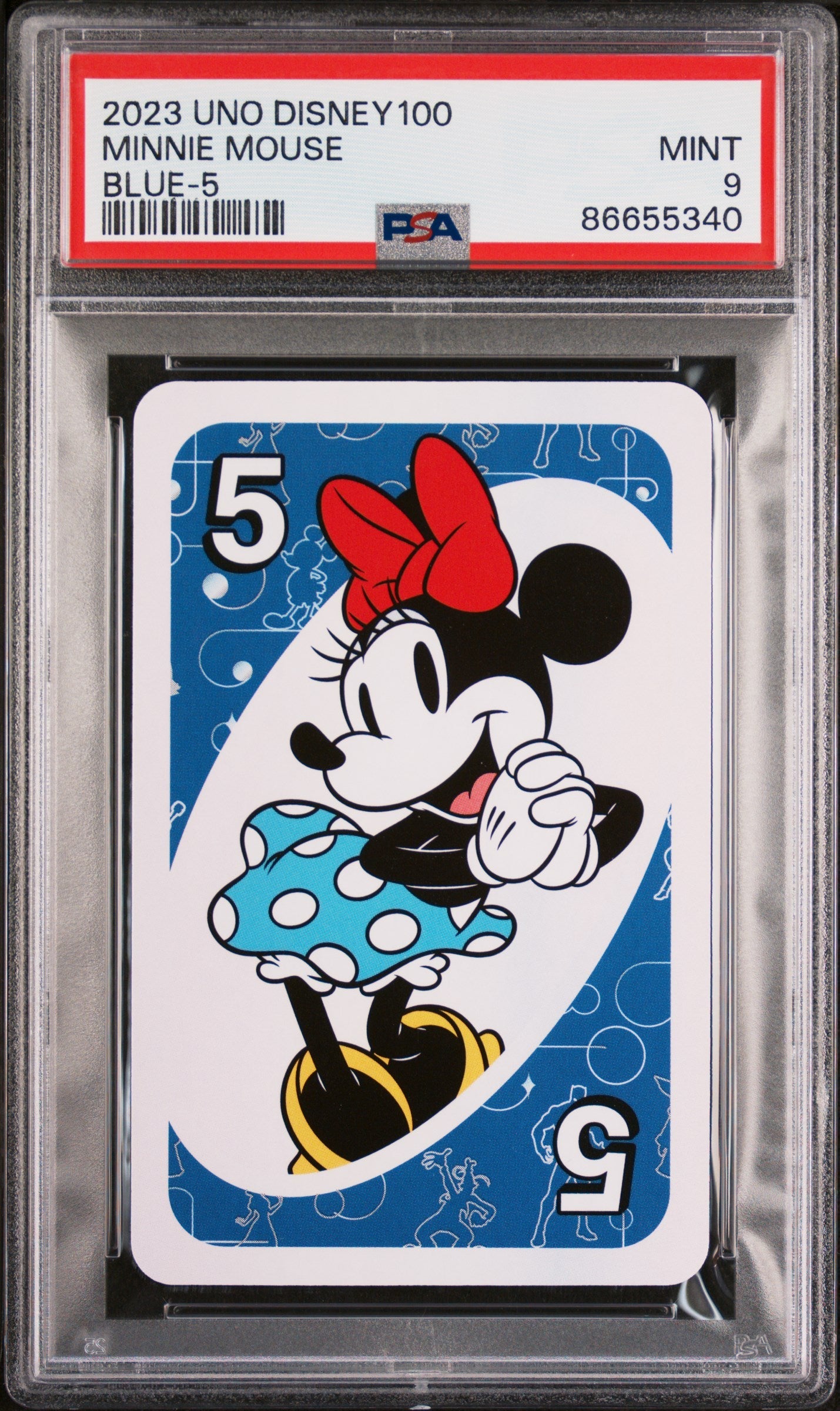 2023 UNO DISNEY 100 MINNIE MOUSE BLUE 5 PSA 9