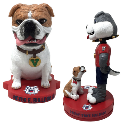 Victor E. Bulldog III and TimeOut Fresno State Bulldogs Bobbleheads