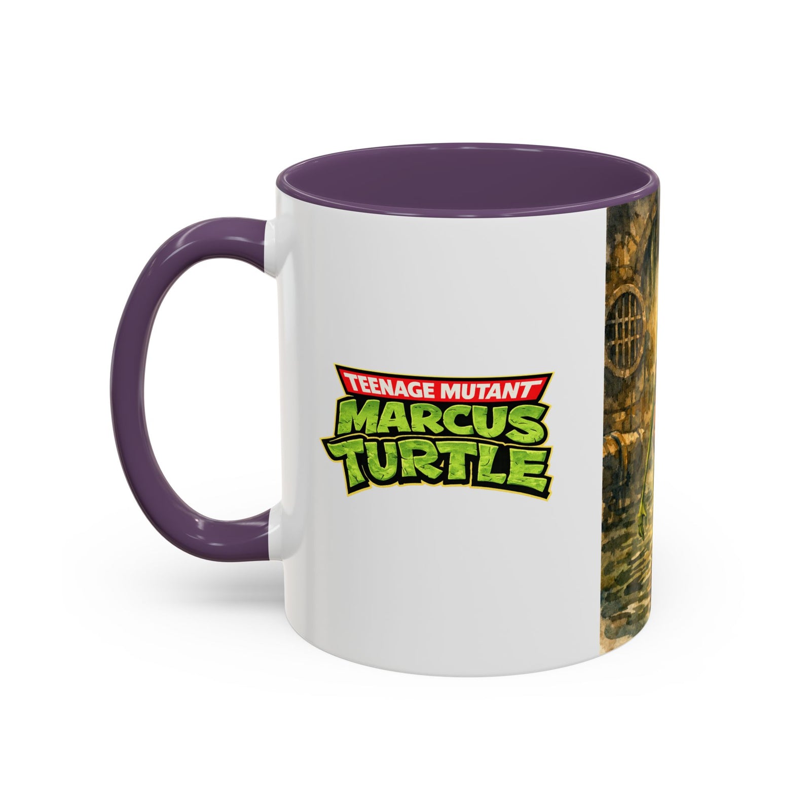 Teenage Mutant Marcus Turtle Accent Coffee Mug - A Marcus the Worm Retro Turtle (11/15oz)