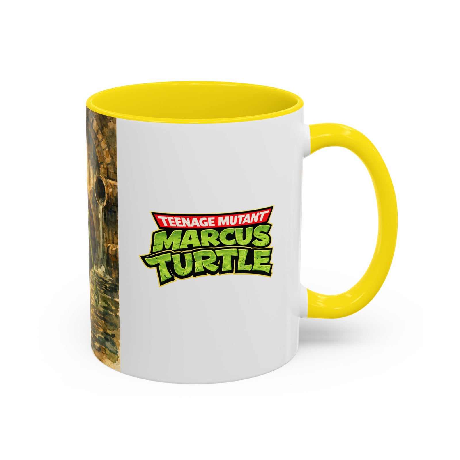 Teenage Mutant Marcus Turtle Accent Coffee Mug - A Marcus the Worm Retro Turtle (11/15oz)