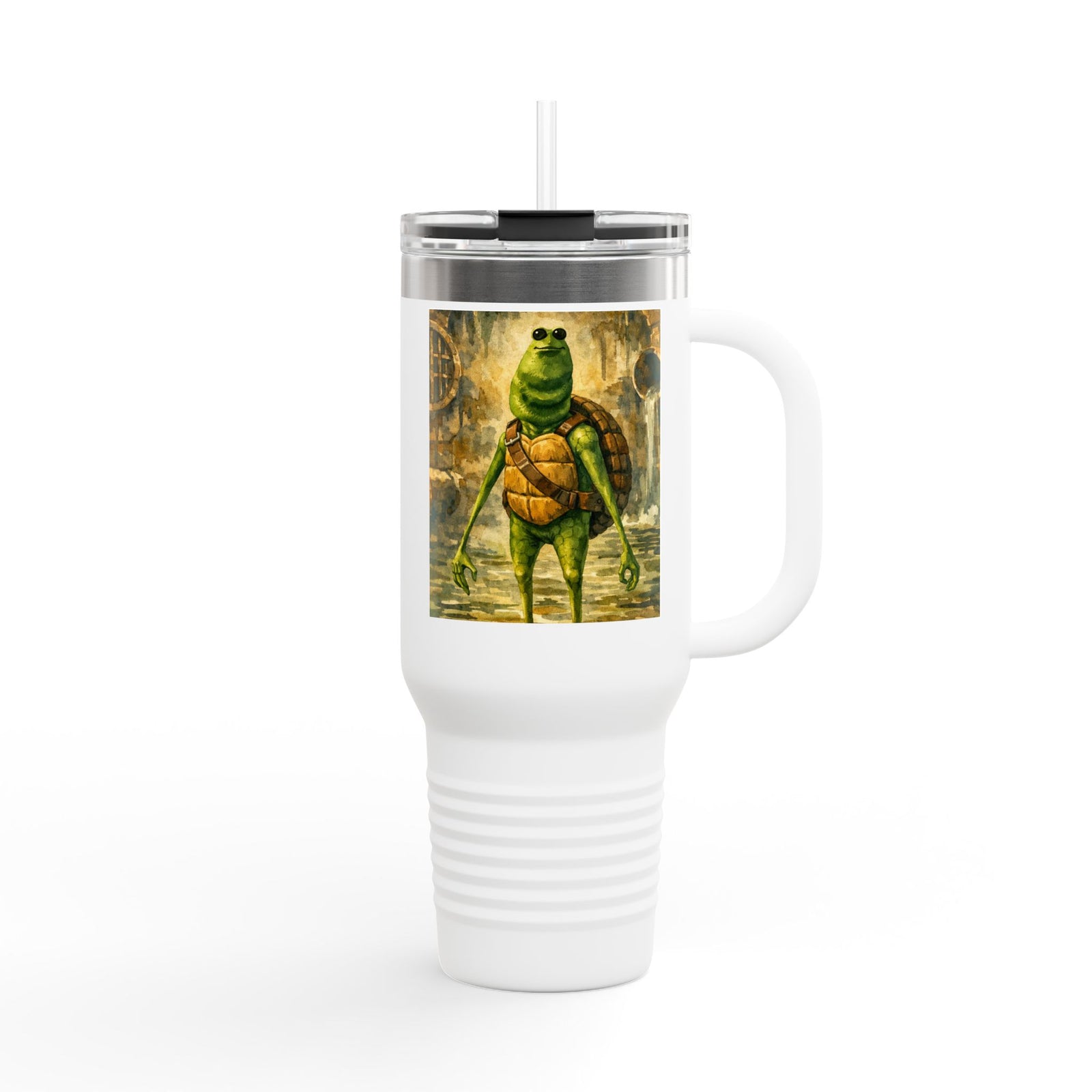 40oz Insulated Travel Mug - Marcus the Worm as Teenage Mutant Marcus Turtle