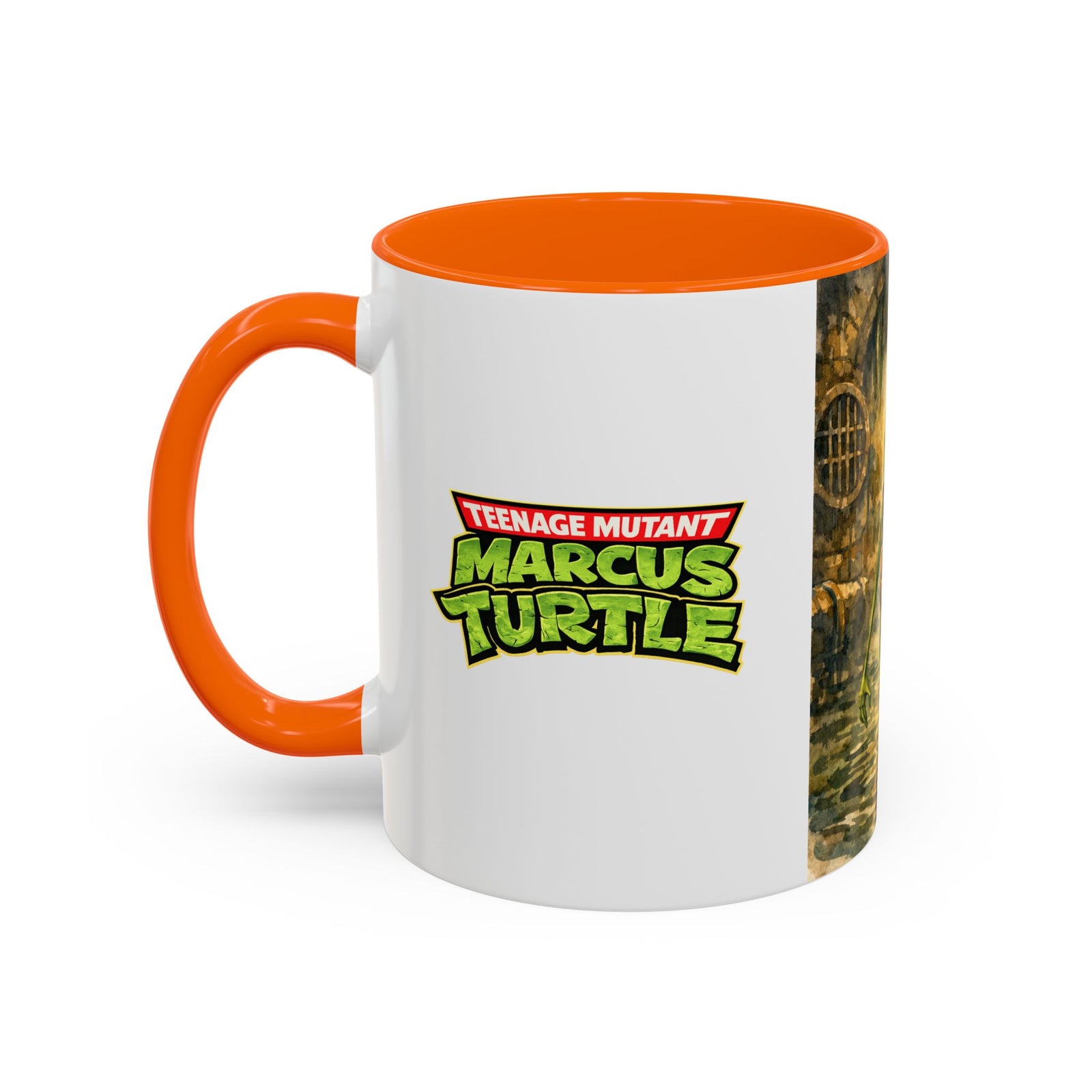 Teenage Mutant Marcus Turtle Accent Coffee Mug - A Marcus the Worm Retro Turtle (11/15oz)