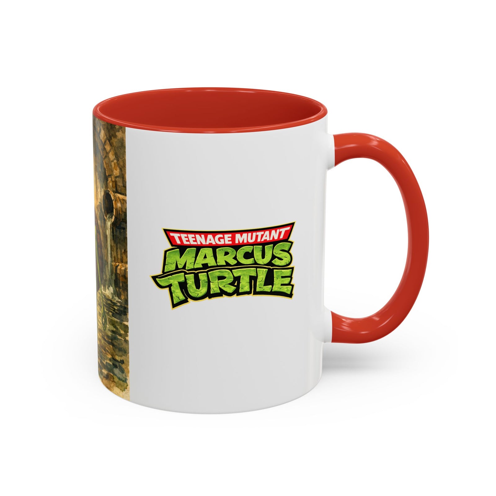 Teenage Mutant Marcus Turtle Accent Coffee Mug - A Marcus the Worm Retro Turtle (11/15oz)