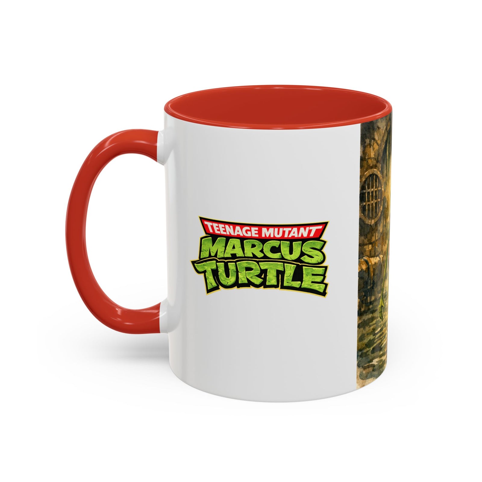 Teenage Mutant Marcus Turtle Accent Coffee Mug - A Marcus the Worm Retro Turtle (11/15oz)