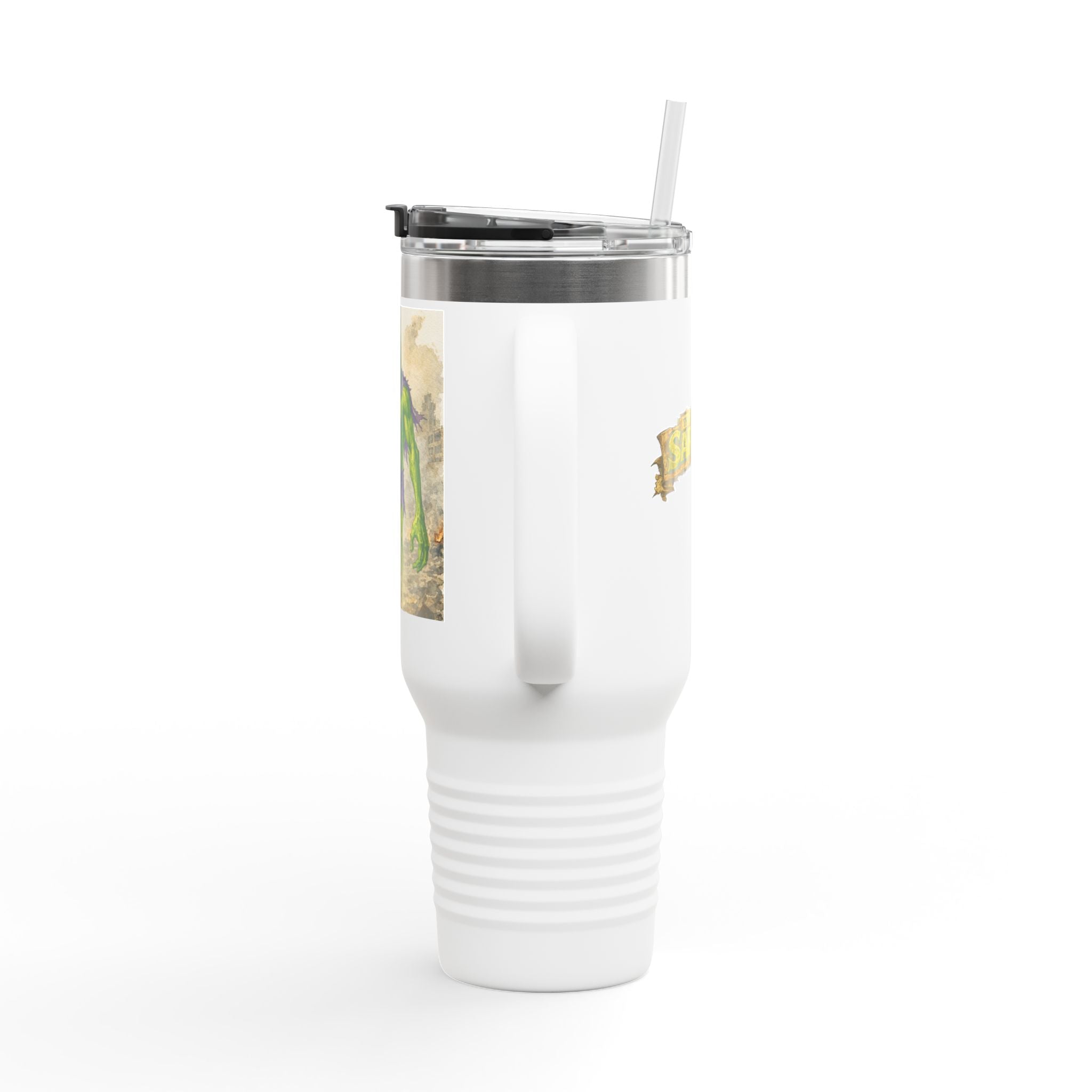 40oz Insulated Travel Mug - Marcus the Worm as The Incredible Sardine