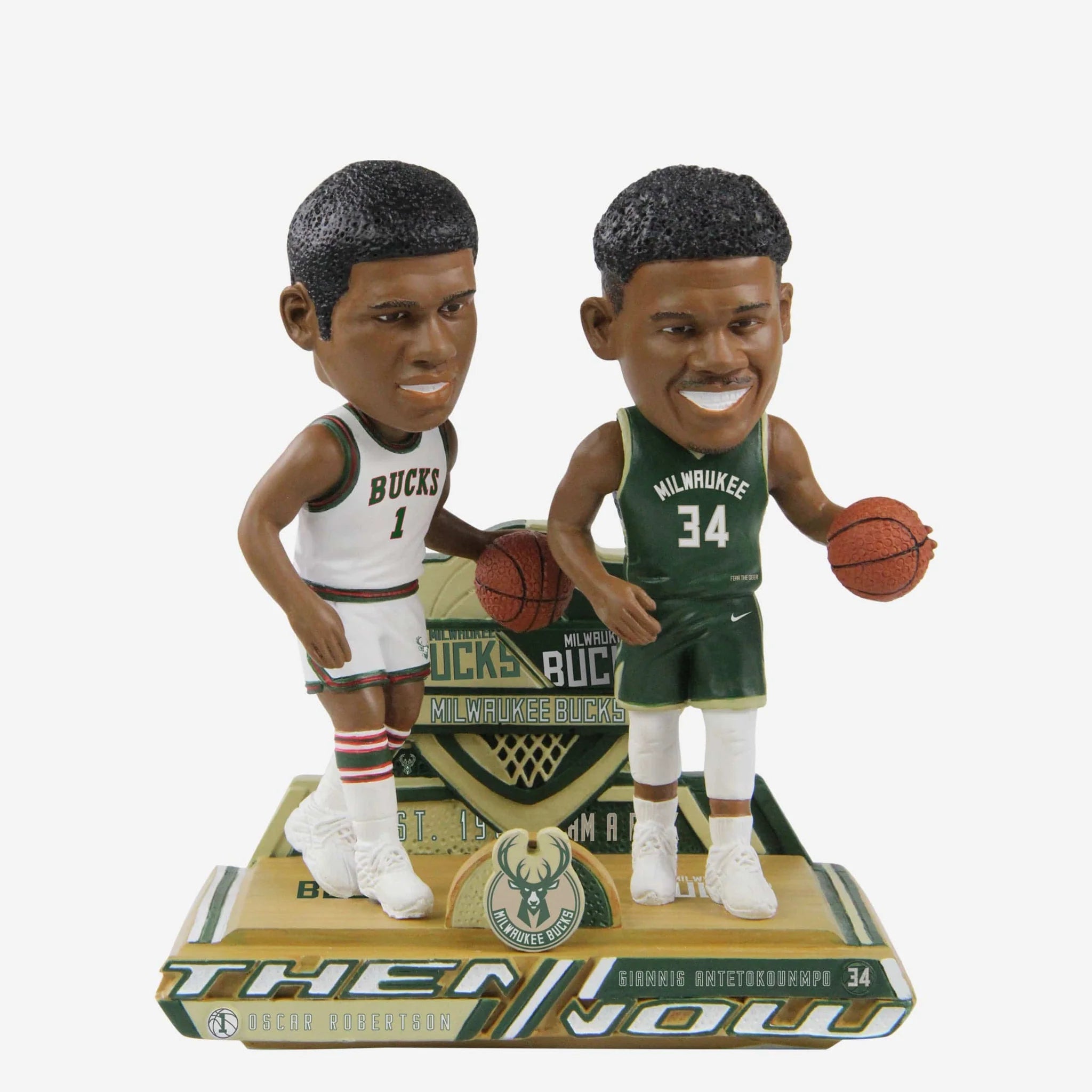 Oscar Robertson Giannis Antetokounmpo Milwaukee Bucks Then And Now Bobblehead