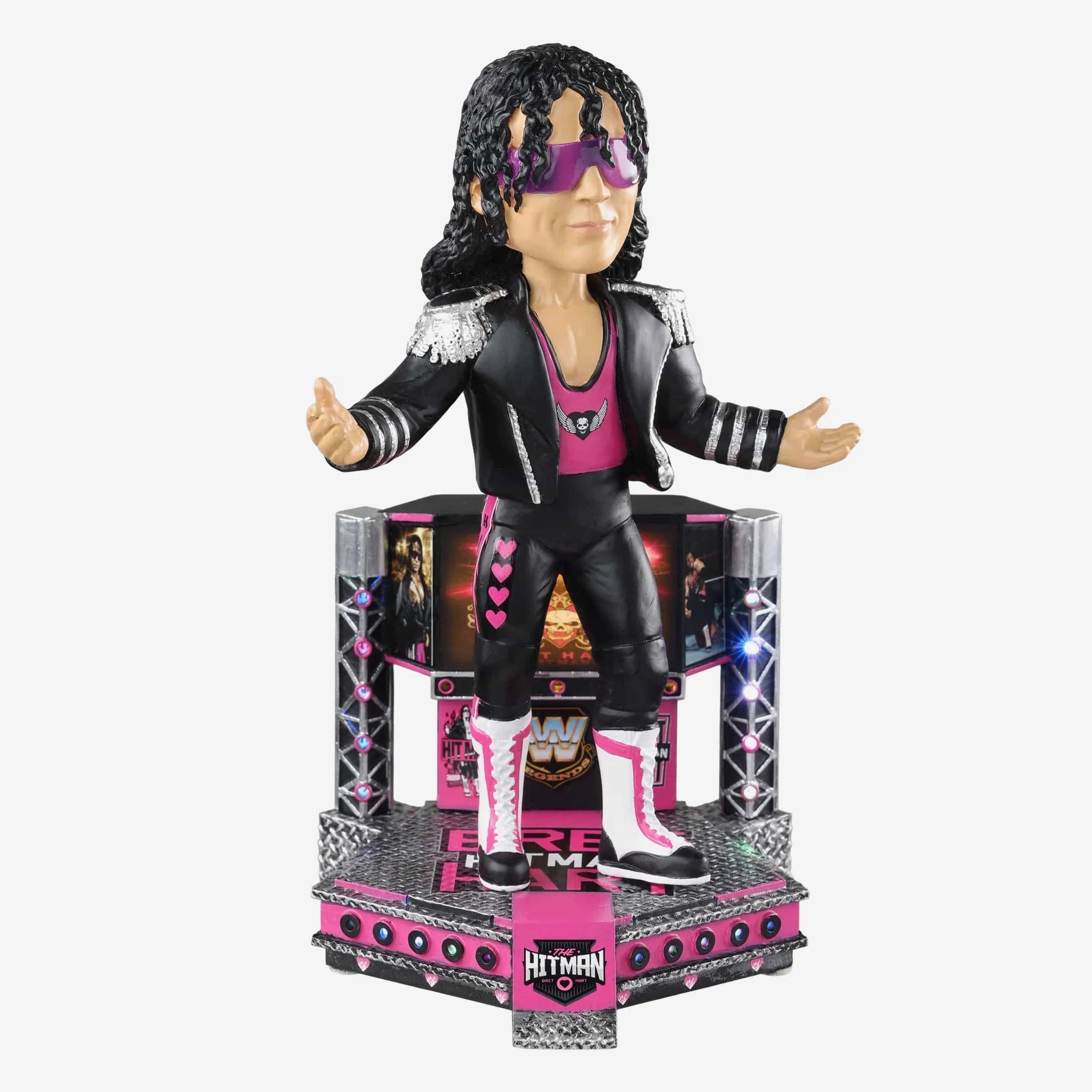 Bret Hart Light Up Stage Entrance WWE Wrestling Bobblehead