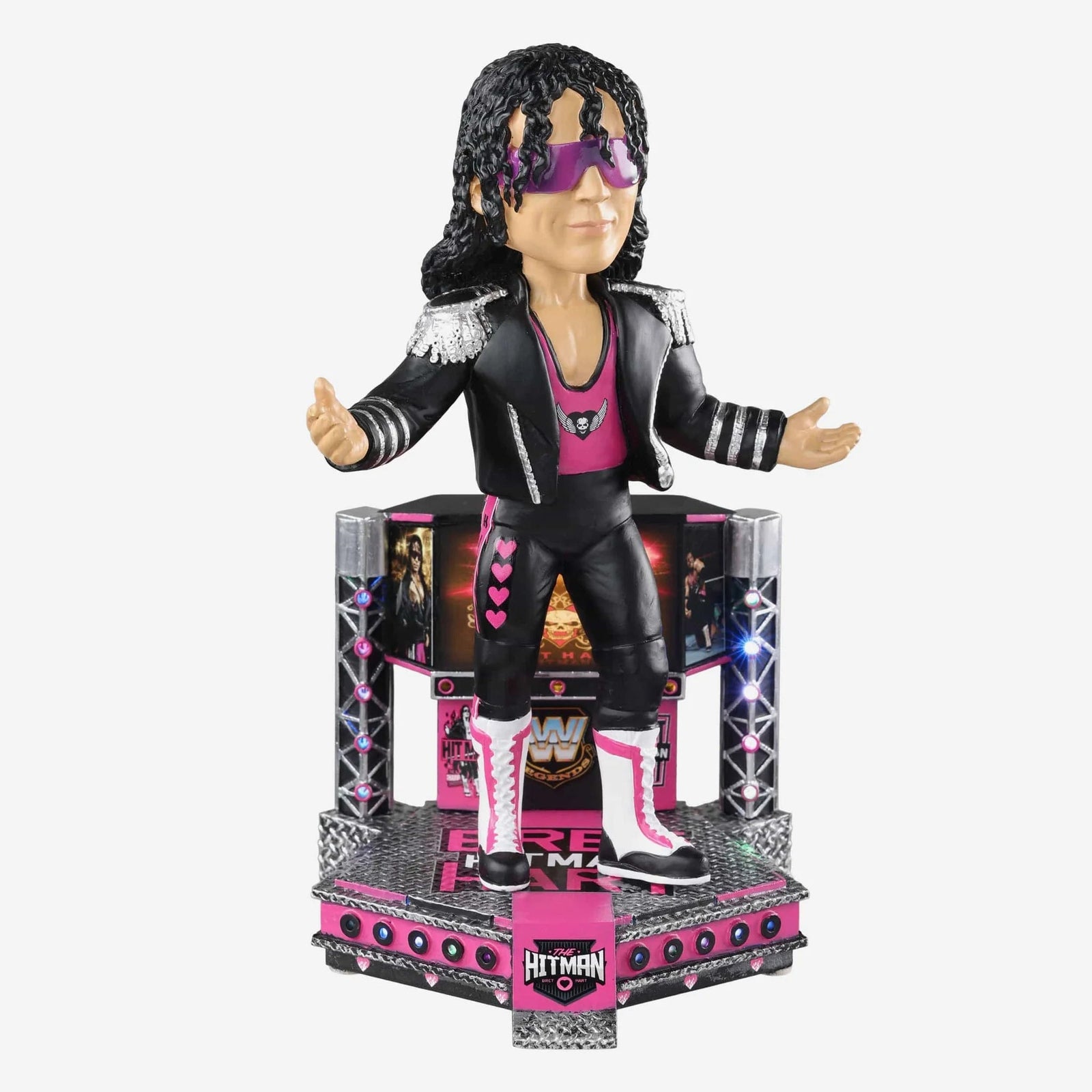 Bret Hart Light Up Stage Entrance WWE Wrestling Bobblehead