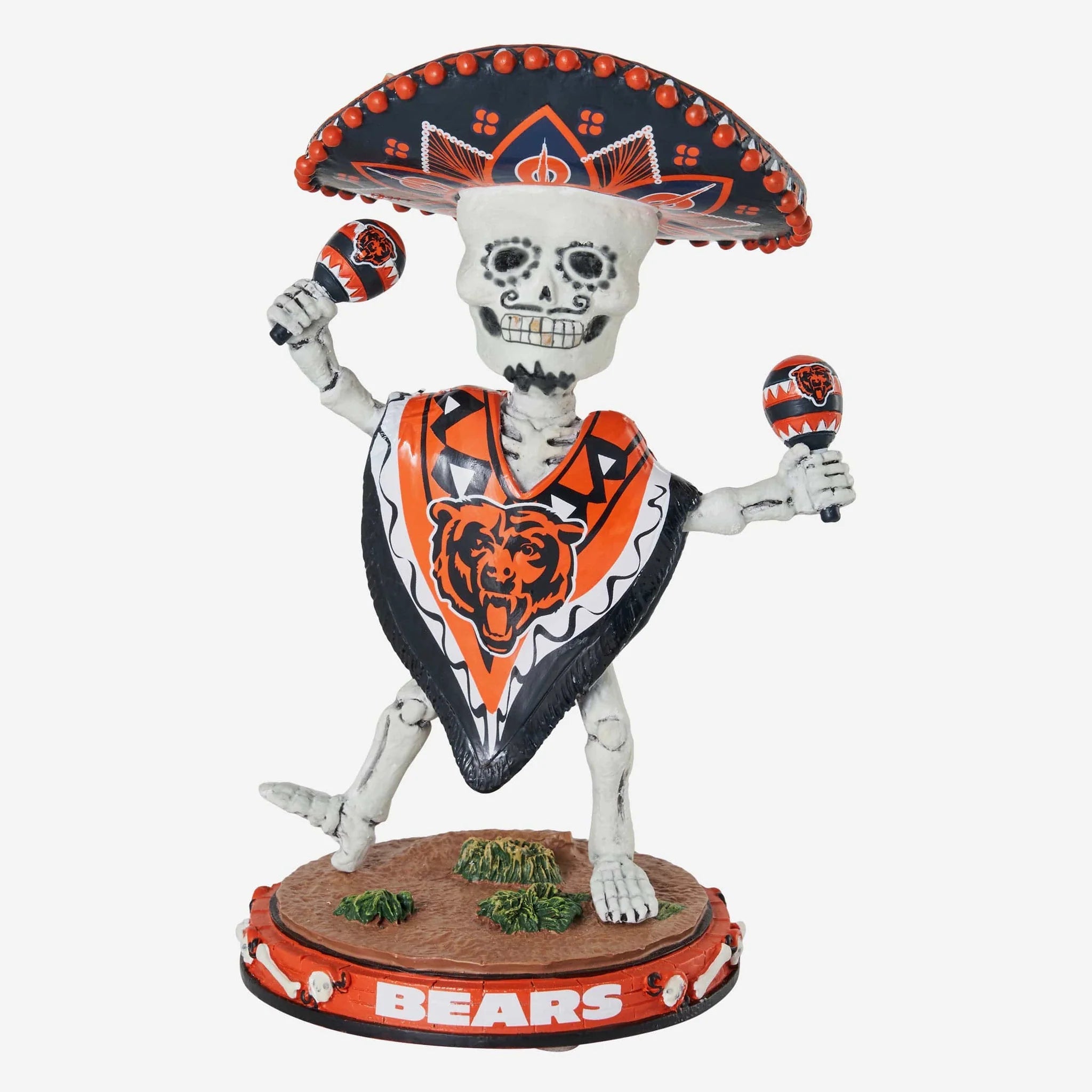 Chicago Bears Calavera Glow In The Dark NFL Bobblehead