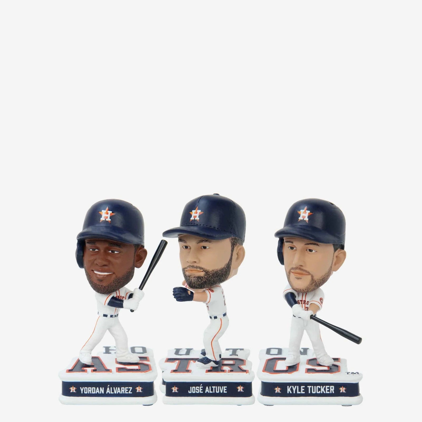 Houston Astros 3 Pack Field Stripe Mini Bighead Bobblehead Set MLB Bobblehead
