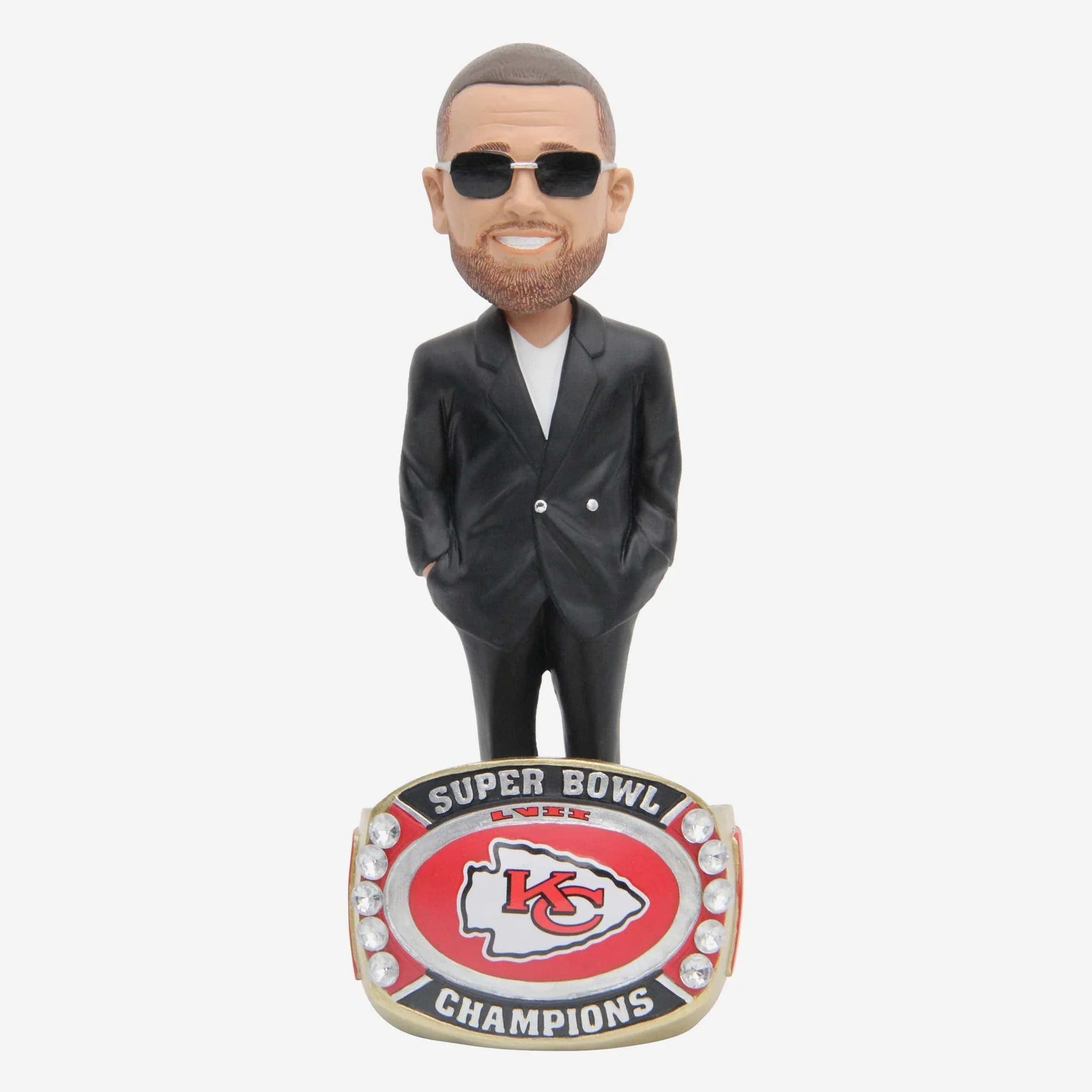 Travis Kelce Kansas City Chiefs Ring Base NFL Bobblehead