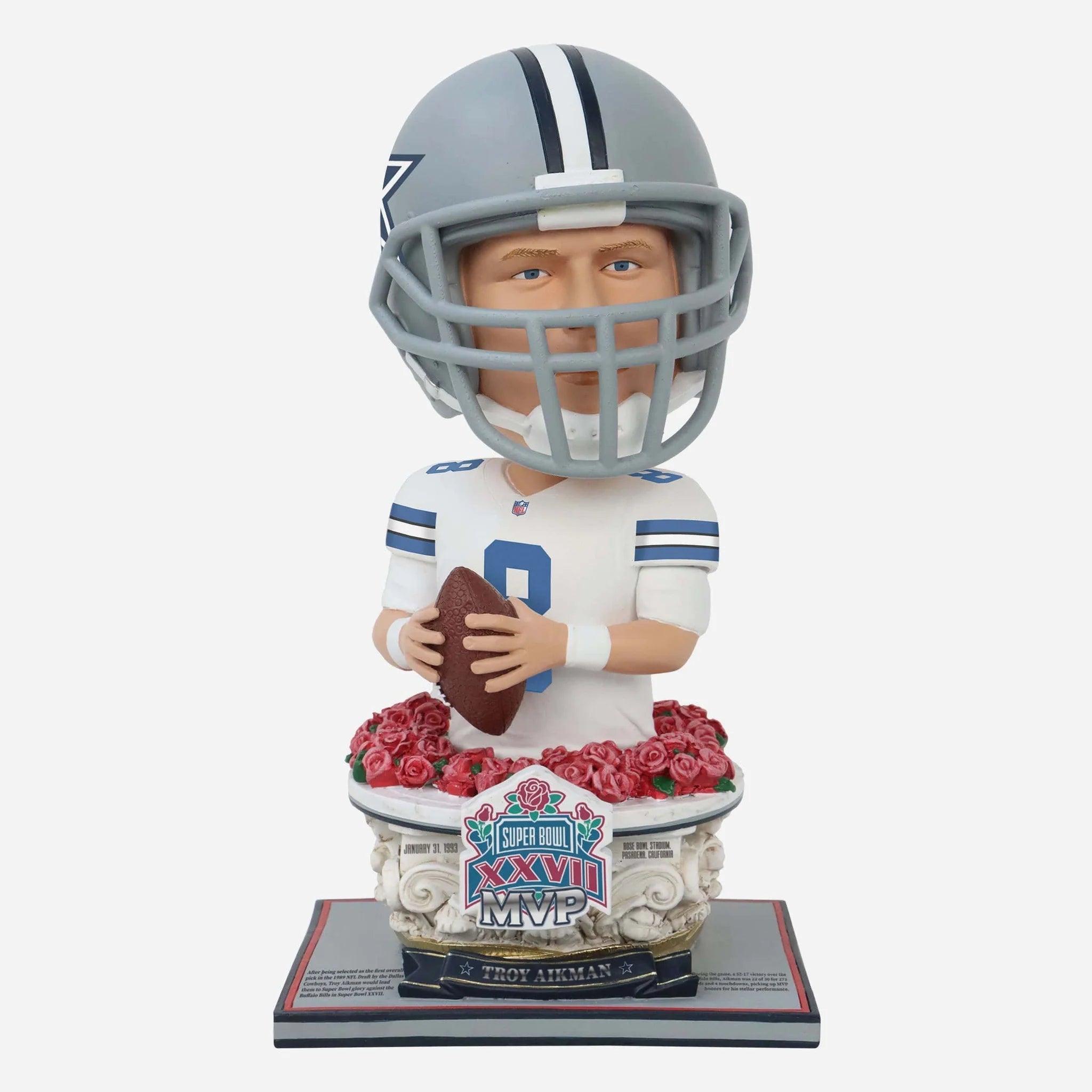 Troy Aikman Dallas Cowboys Super Bowl XXVII MVP Bust Bighead NFL Bobblehead