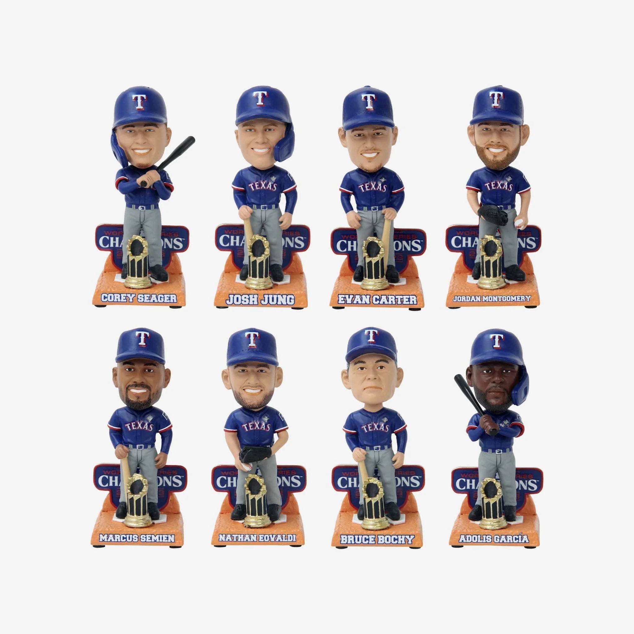 Texas Rangers 2023 World Series Champions Mini Bobblehead Boxed Set
