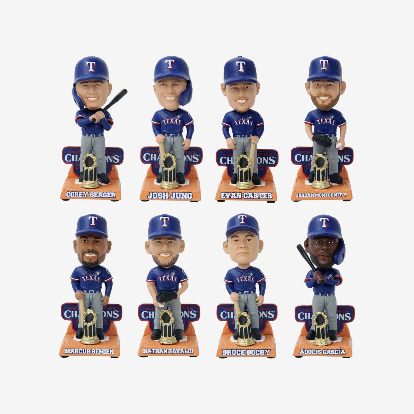 Texas Rangers 2023 World Series Champions Mini Bobblehead Boxed Set