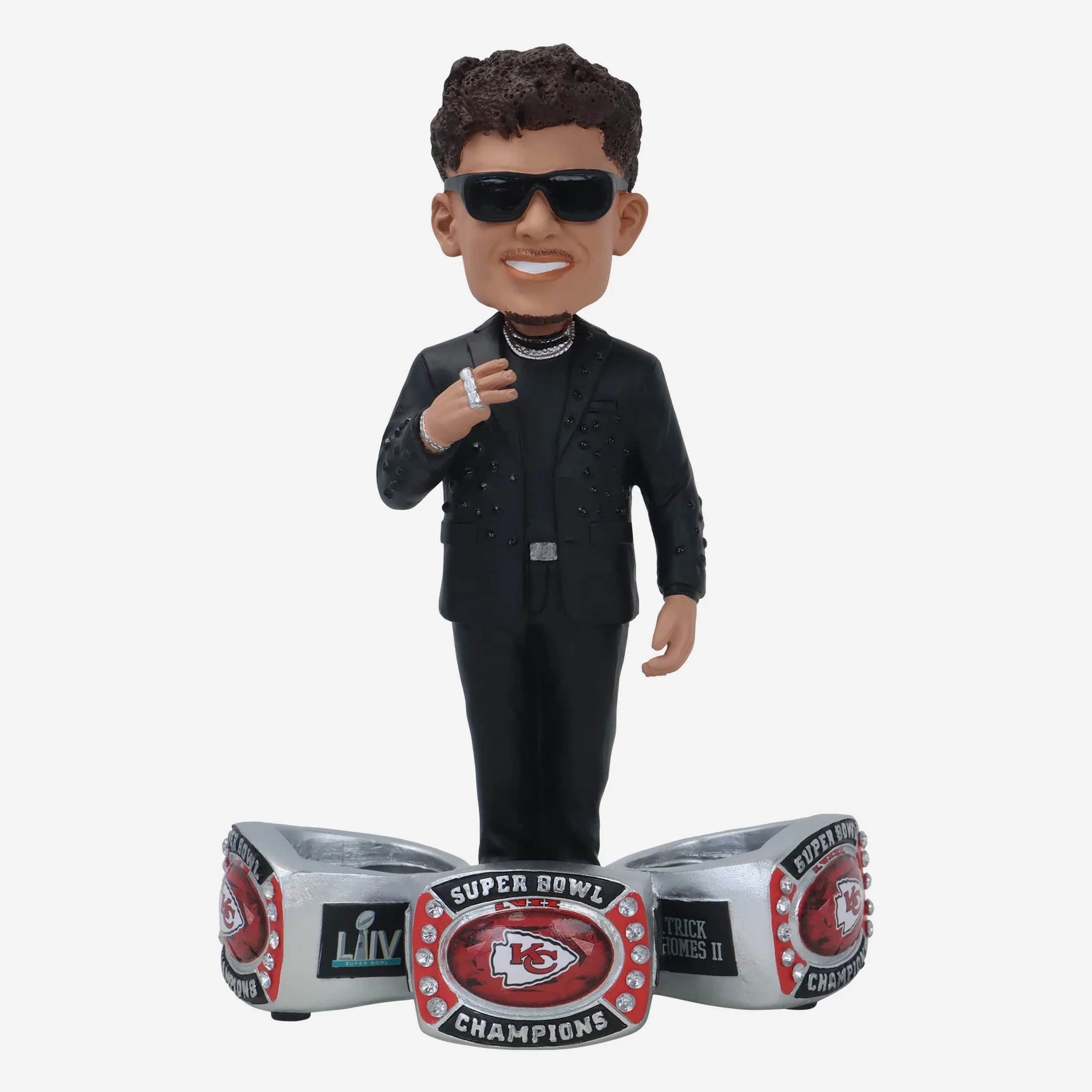Patrick Mahomes Kansas City Chiefs Ring Ceremony Triple Ring Base Bobblehead