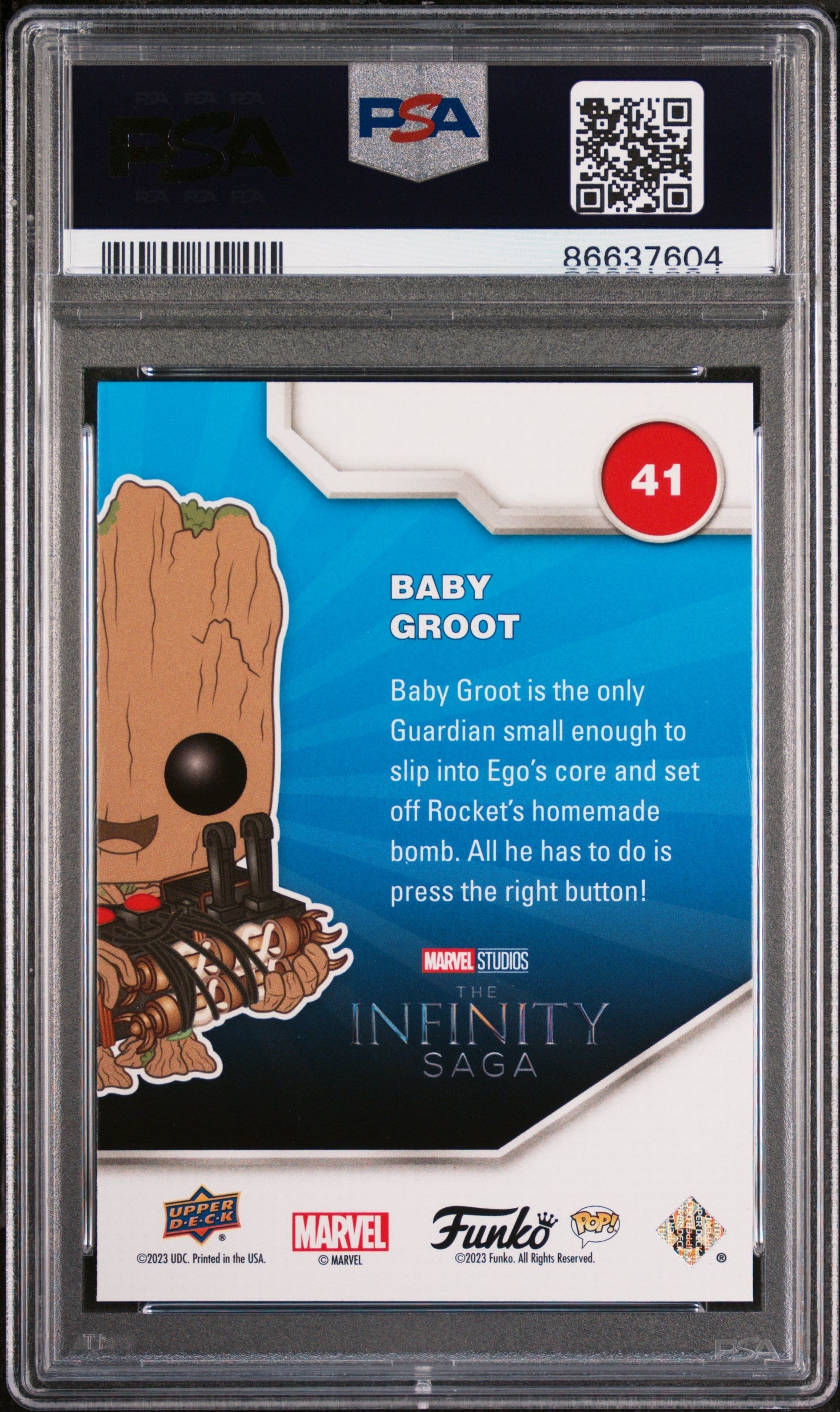 2023 UPPER DECK FUNKO POP MARVEL  BABY GROOT  #41  PSA 10