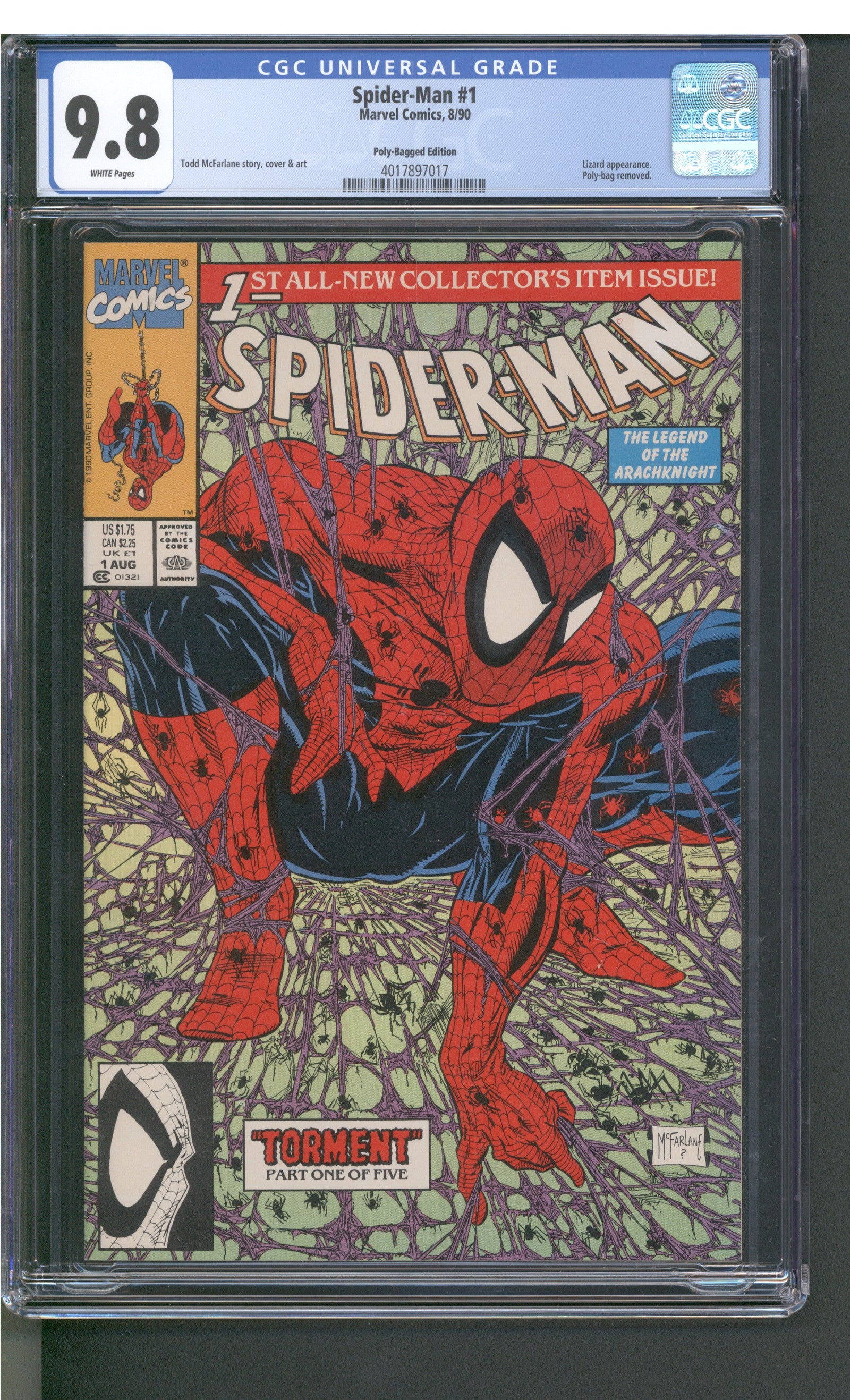 Spider-Man #1 (8/90) Polybag Edition Graded CGC 9.8