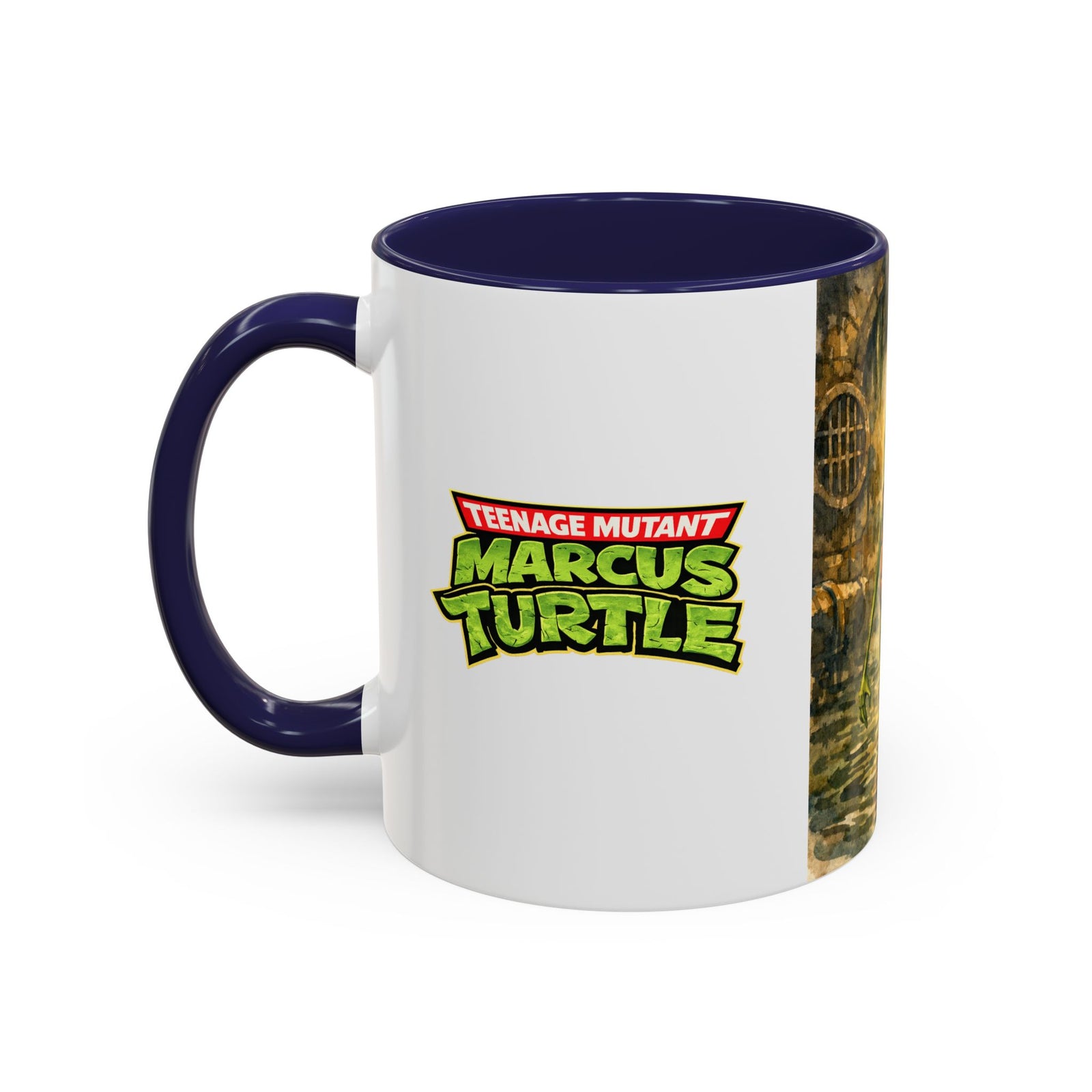 Teenage Mutant Marcus Turtle Accent Coffee Mug - A Marcus the Worm Retro Turtle (11/15oz)