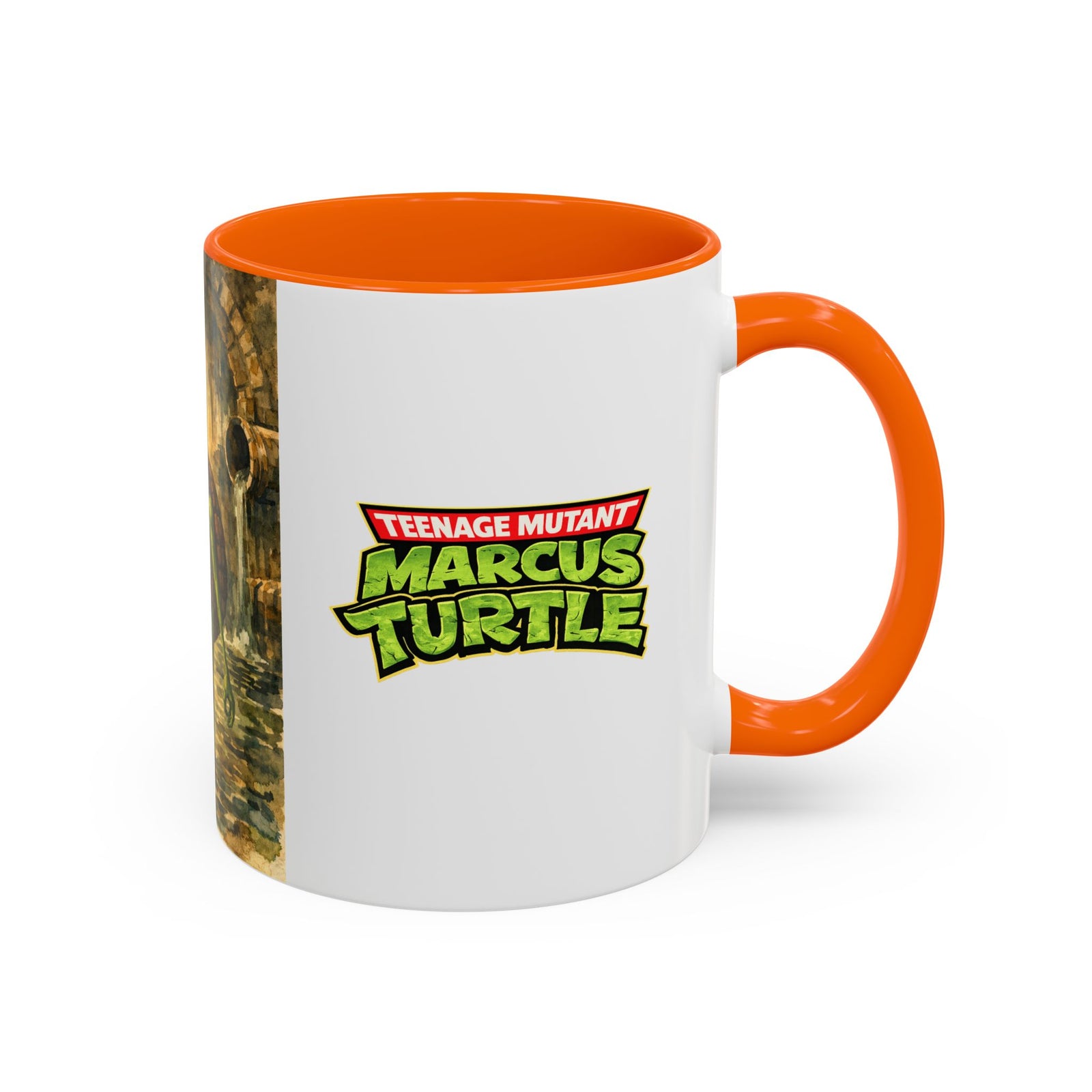 Teenage Mutant Marcus Turtle Accent Coffee Mug - A Marcus the Worm Retro Turtle (11/15oz)