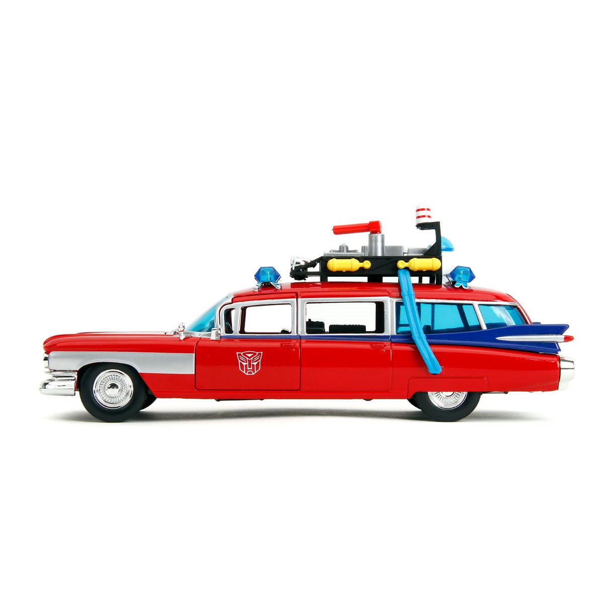 Ghostbusters x Transformers Hollywood Rides Ecto-1 (Optimus Prime Deco) 1:24 Scale Diecast Vehicle