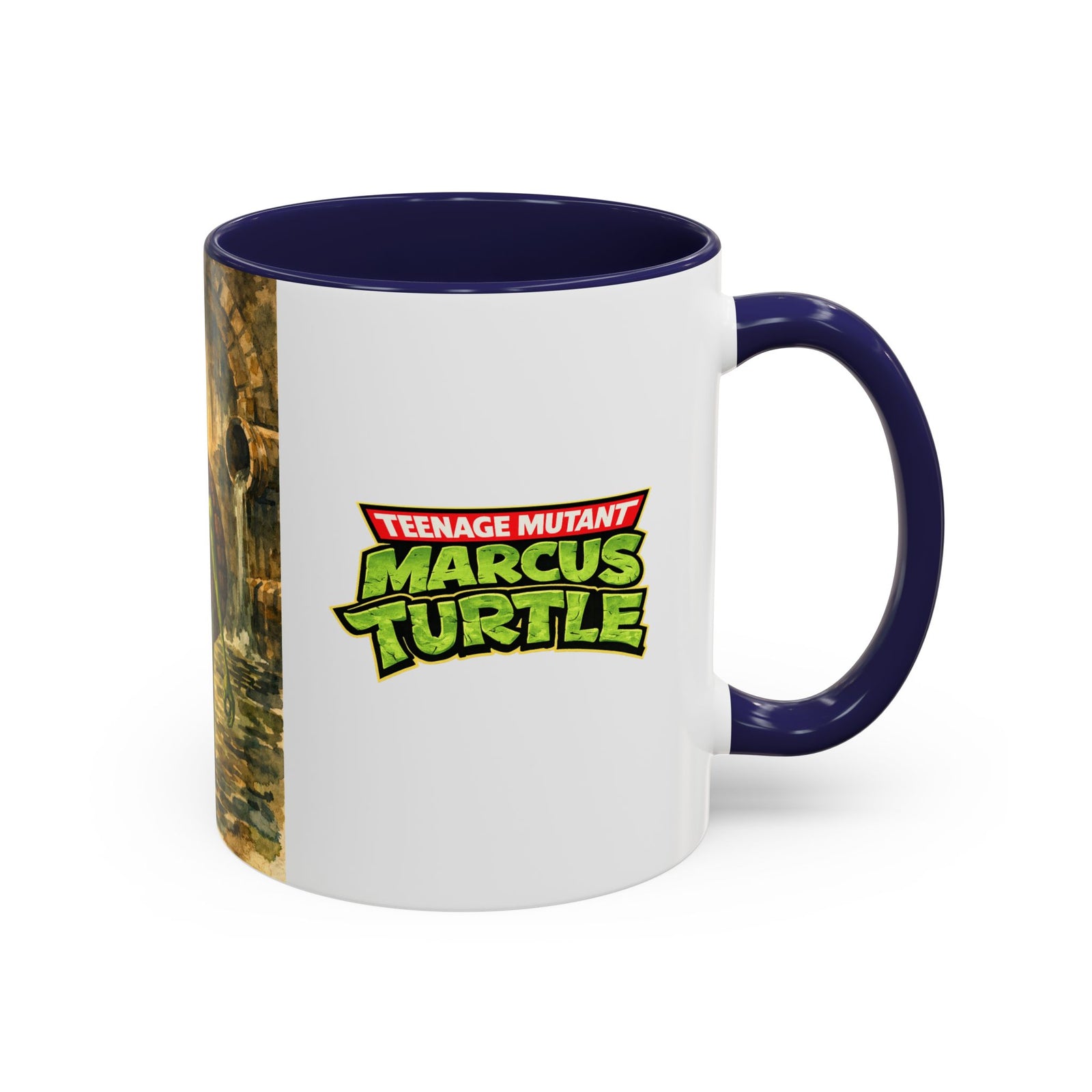 Teenage Mutant Marcus Turtle Accent Coffee Mug - A Marcus the Worm Retro Turtle (11/15oz)