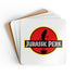 Marcus the Worm Coasters — "Jurassic Perk" Coffee Logo Cork Coaster Set (4)