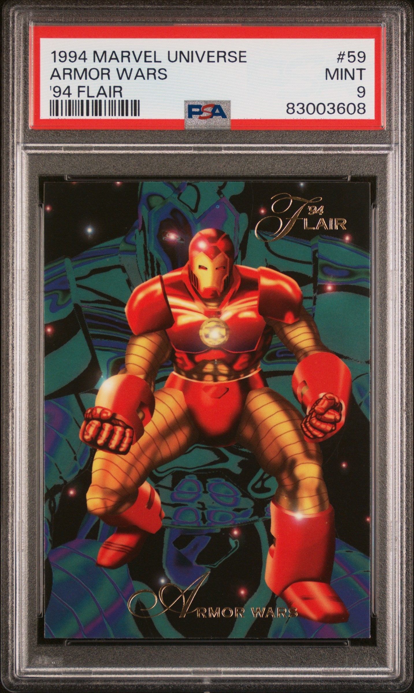 1994 MARVEL UNIVERSE '94 FLAIR ARMOR WARS 94 FLAIR #59 - PSA 9