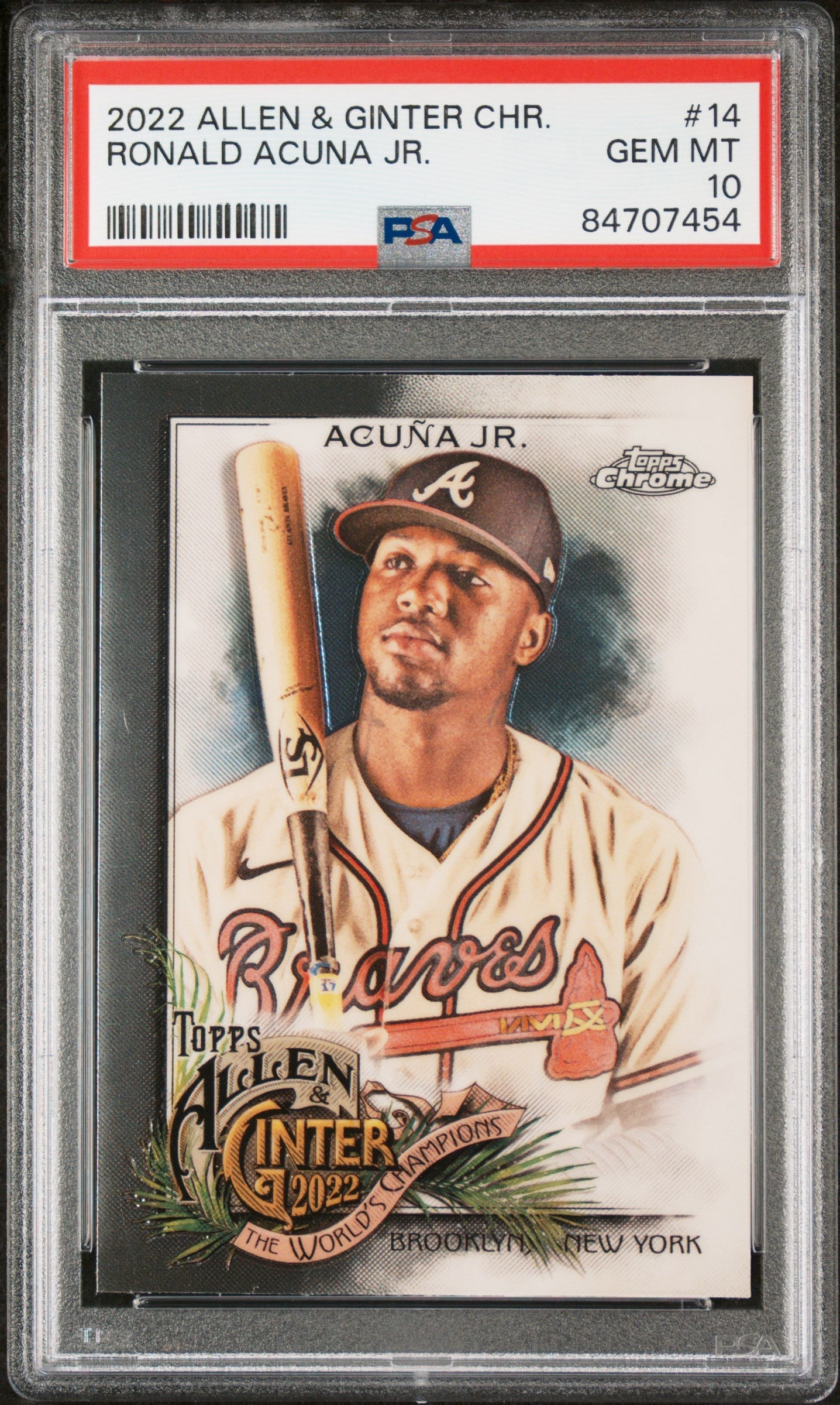 2022 TOPPS ALLEN & GINTER CHROME RONALD ACUNA JR.  #14 - PSA 10
