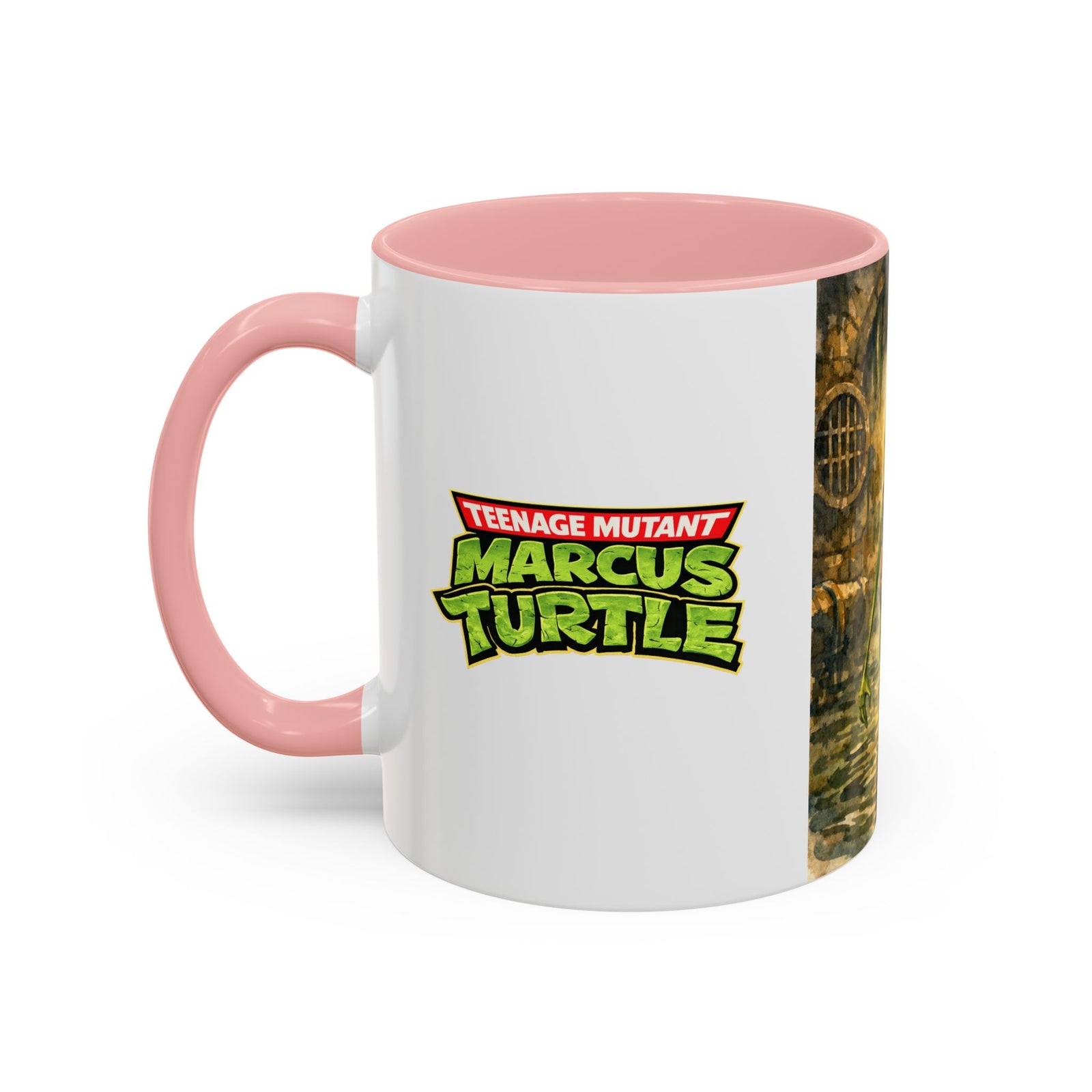 Teenage Mutant Marcus Turtle Accent Coffee Mug - A Marcus the Worm Retro Turtle (11/15oz)