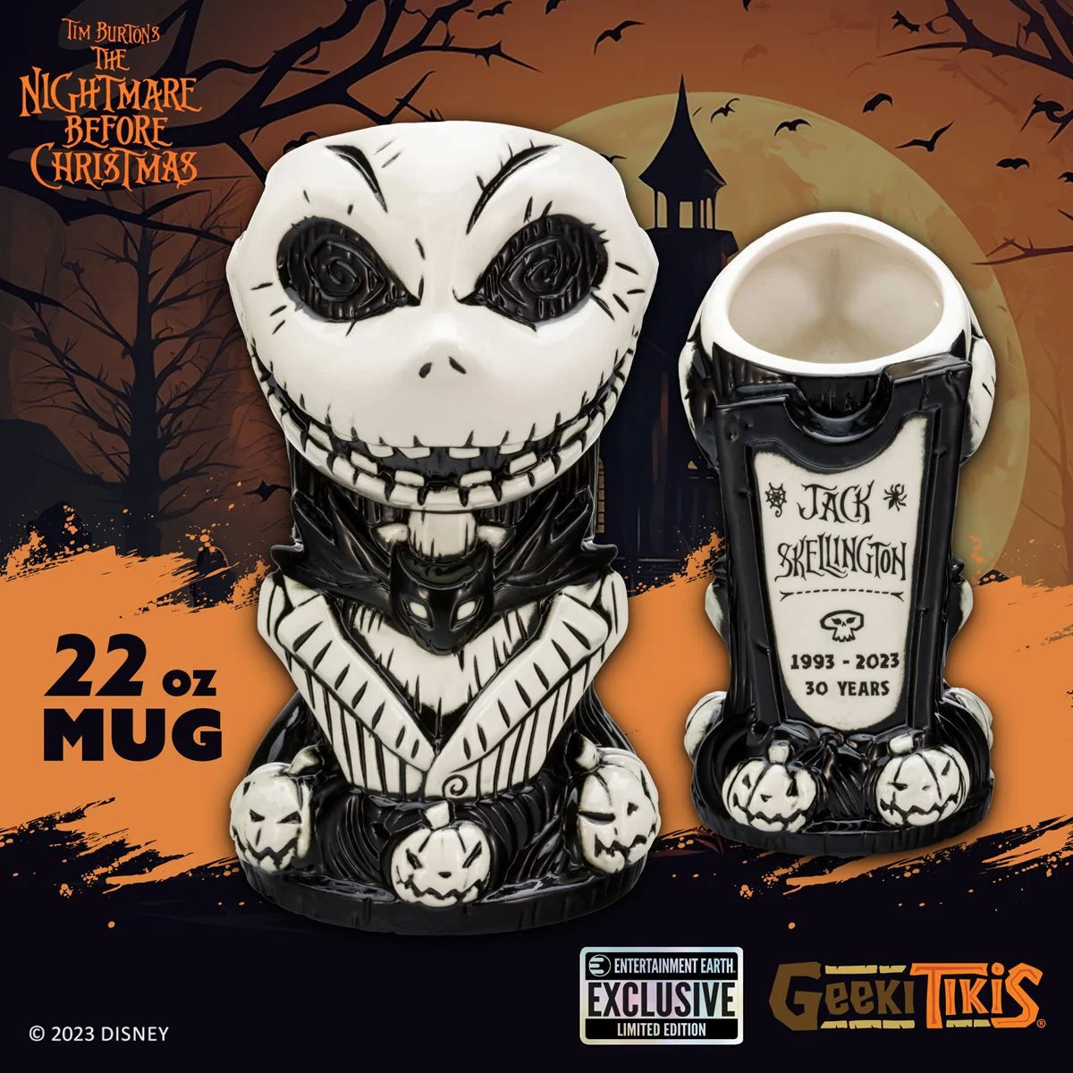 The Nightmare Before Christmas 30th Anniversary Jack Skellington 22 oz. Geeki Tikis Mug