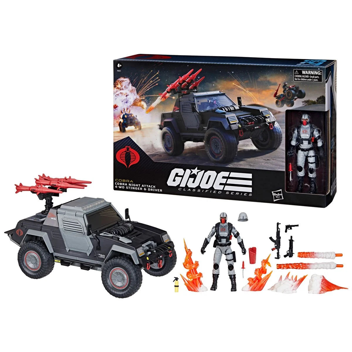 G.I. Joe Classified Series Cobra Night Attack 4-WD Stinger 6-Inch Scale Vehicle with Driver Action Figure