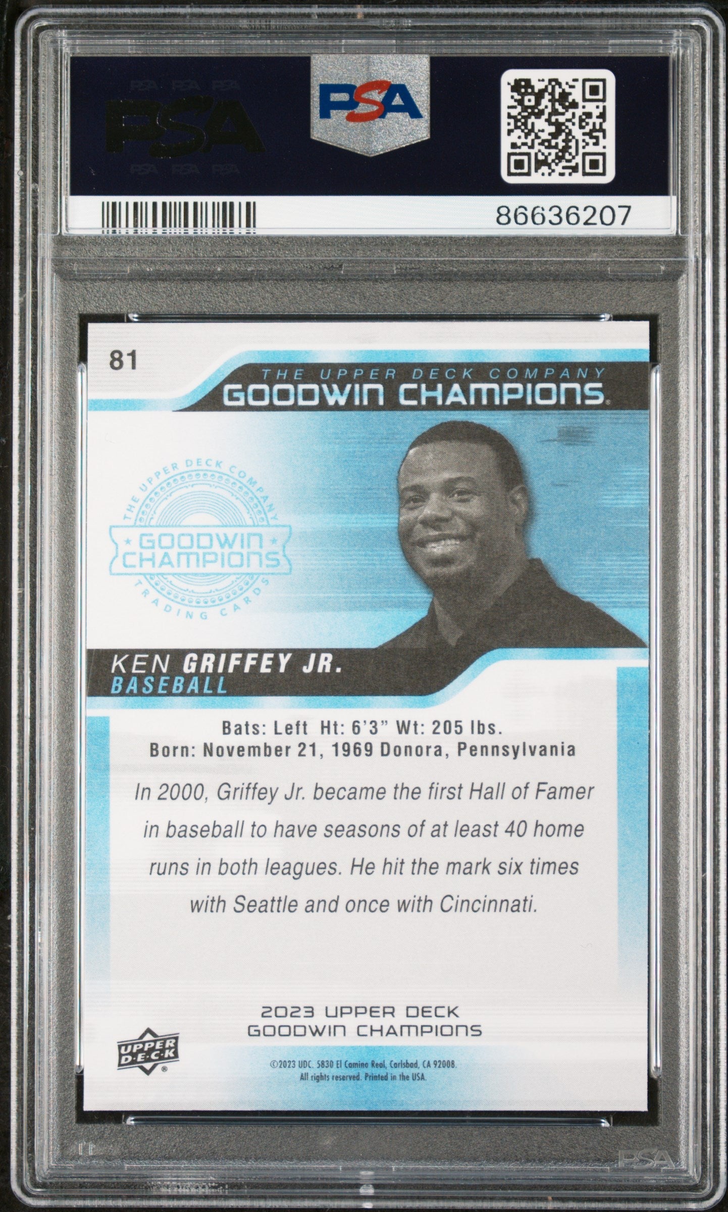 2023 UPPER DECK GOODWIN CHAMPIONS KEN GRIFFEY JR.  #81 - PSA 10