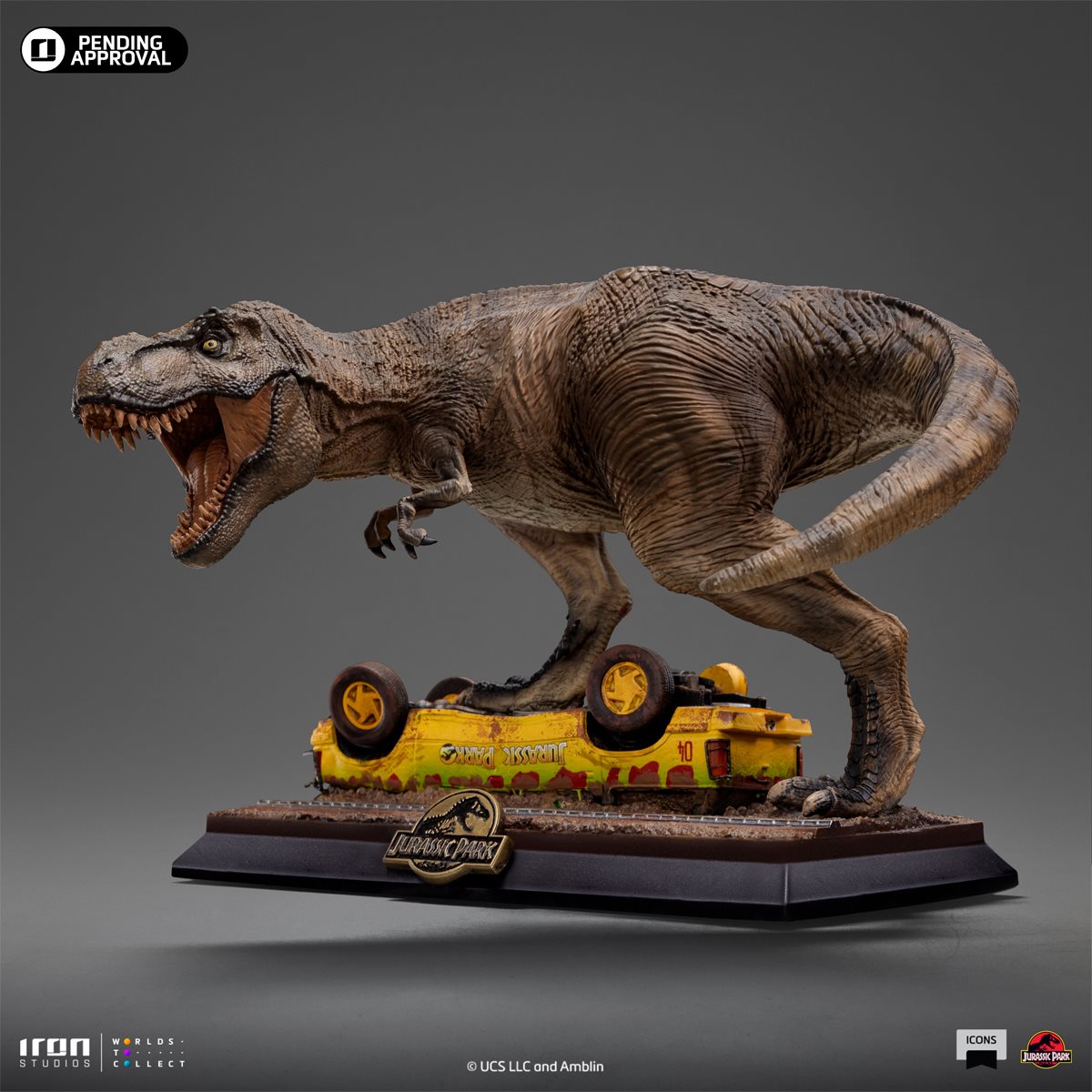 Jurassic Park T-Rex Attack MiniCo Icons Statue