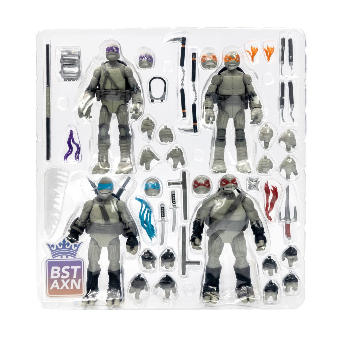 Teenage Mutant Ninja Turtles BST AXN Turtles IDW Comic Black and White 5-Inch Action Figure 4-Pack - SDCC 2023 Exclusive