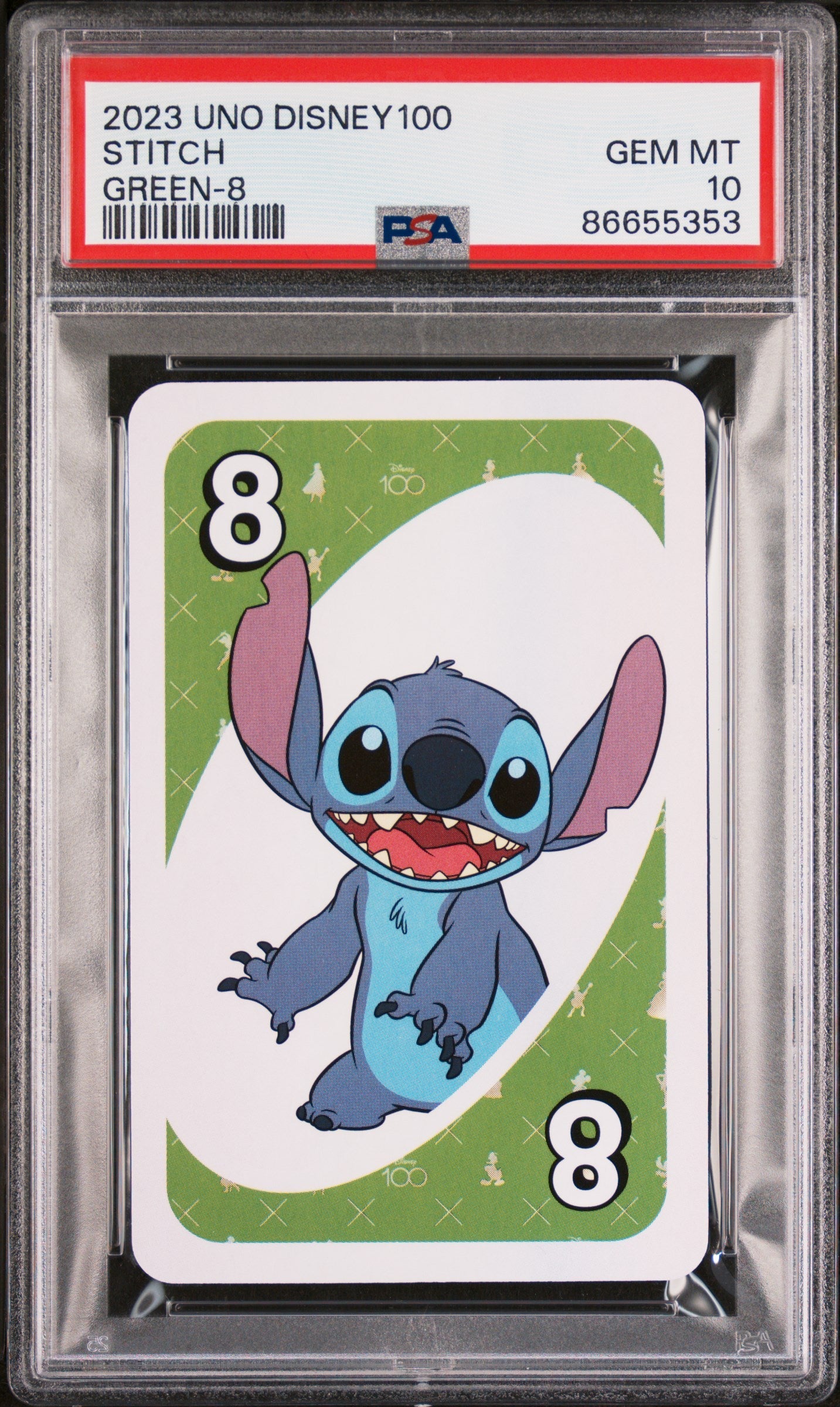 2023 UNO DISNEY 100 STITCH GREEN 8 PSA 10