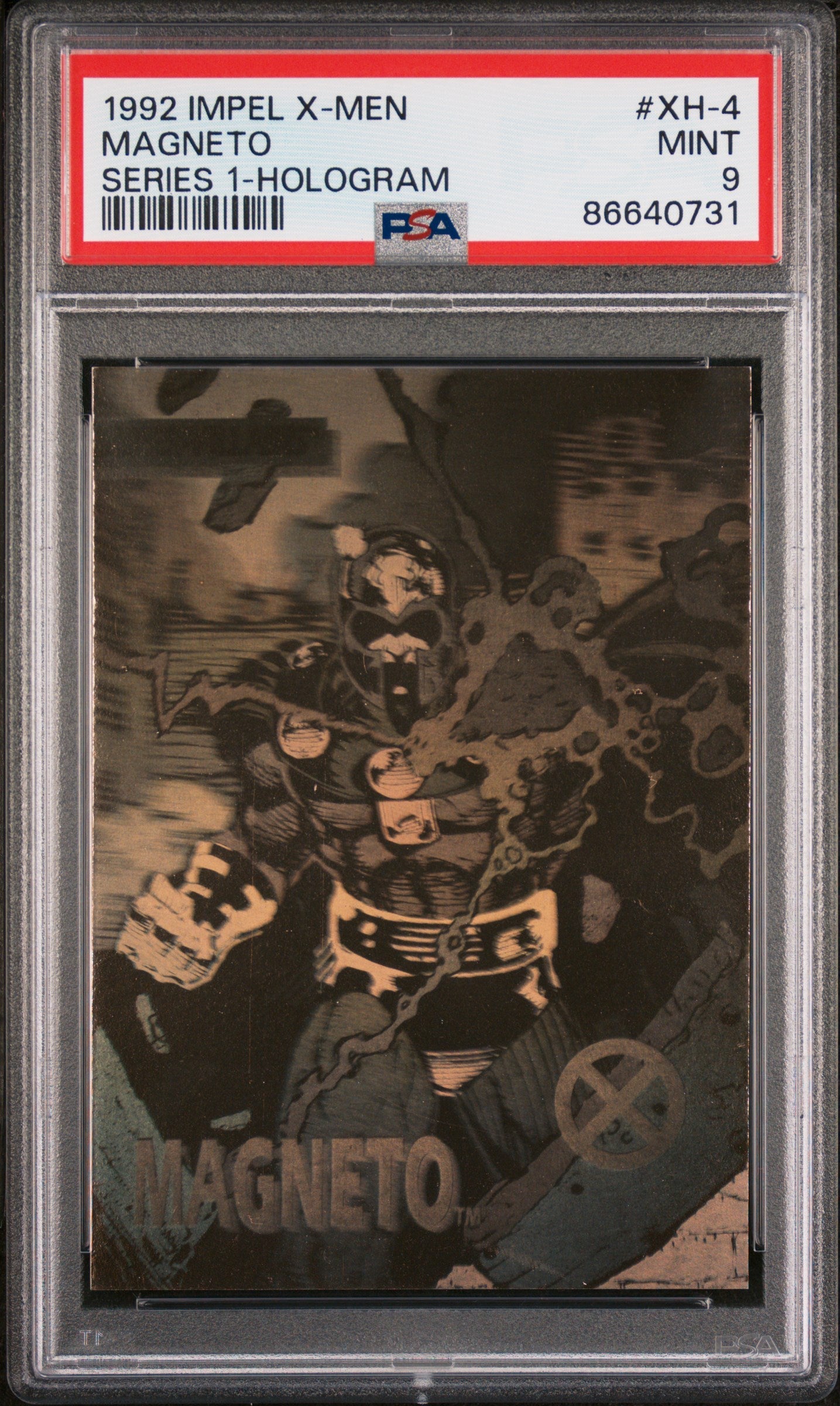 1992 IMPEL X-MEN SERIES 1-HOLOGRAM MAGNETO SERIES 1-HOLOGRAM #XH-4 - PSA 9