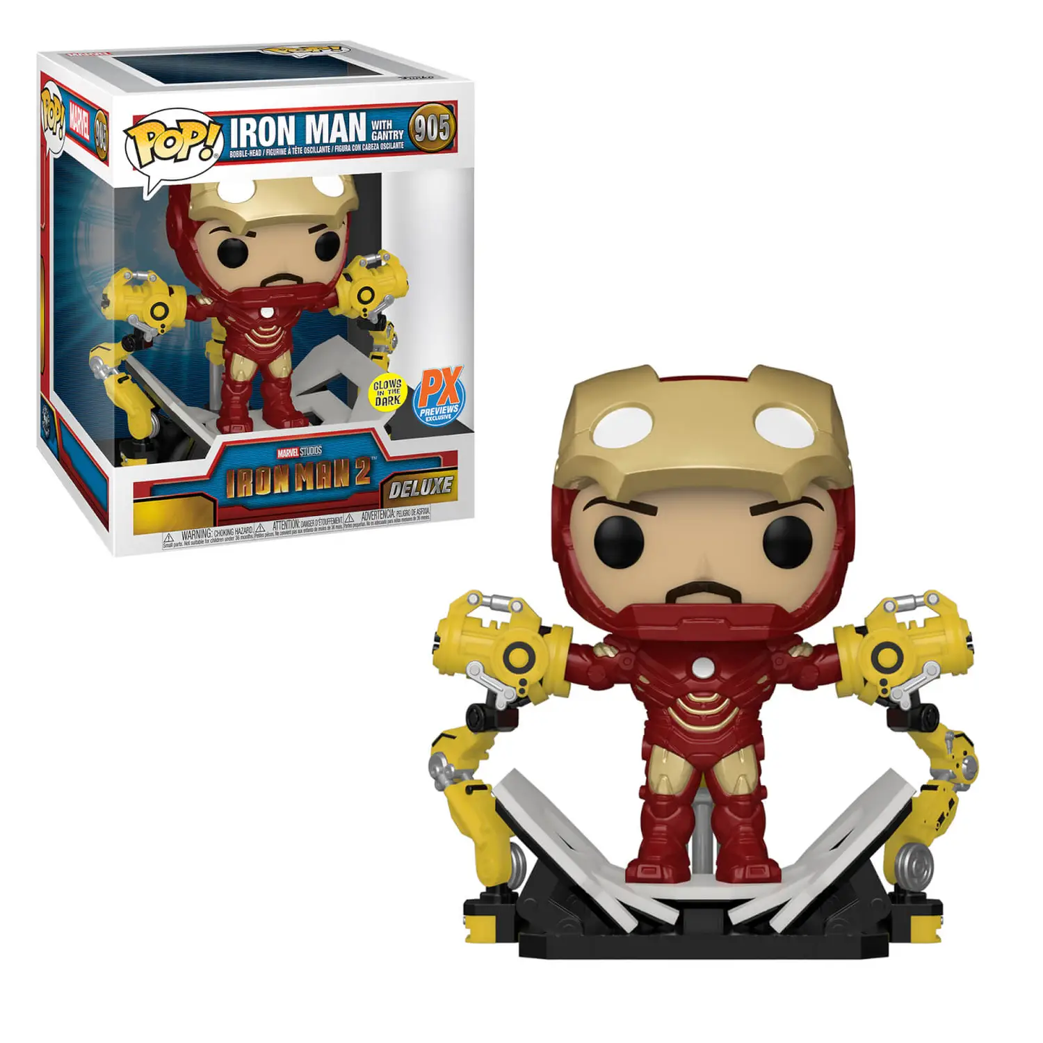 Iron Man 2 With Gantry Marvel Glow-In-The-Dark Funko Pop! Bobblehead