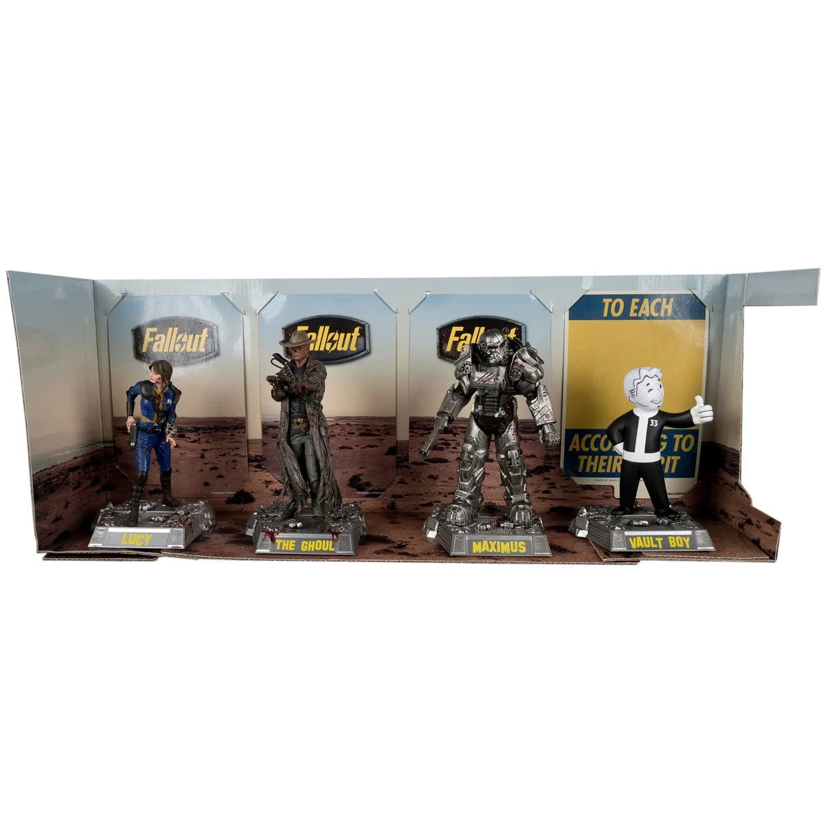 Movie Maniacs Fallout Lucy, Maximus, The Ghoul, and Vault Boy 6-Inch Posed Figure 4-Pack