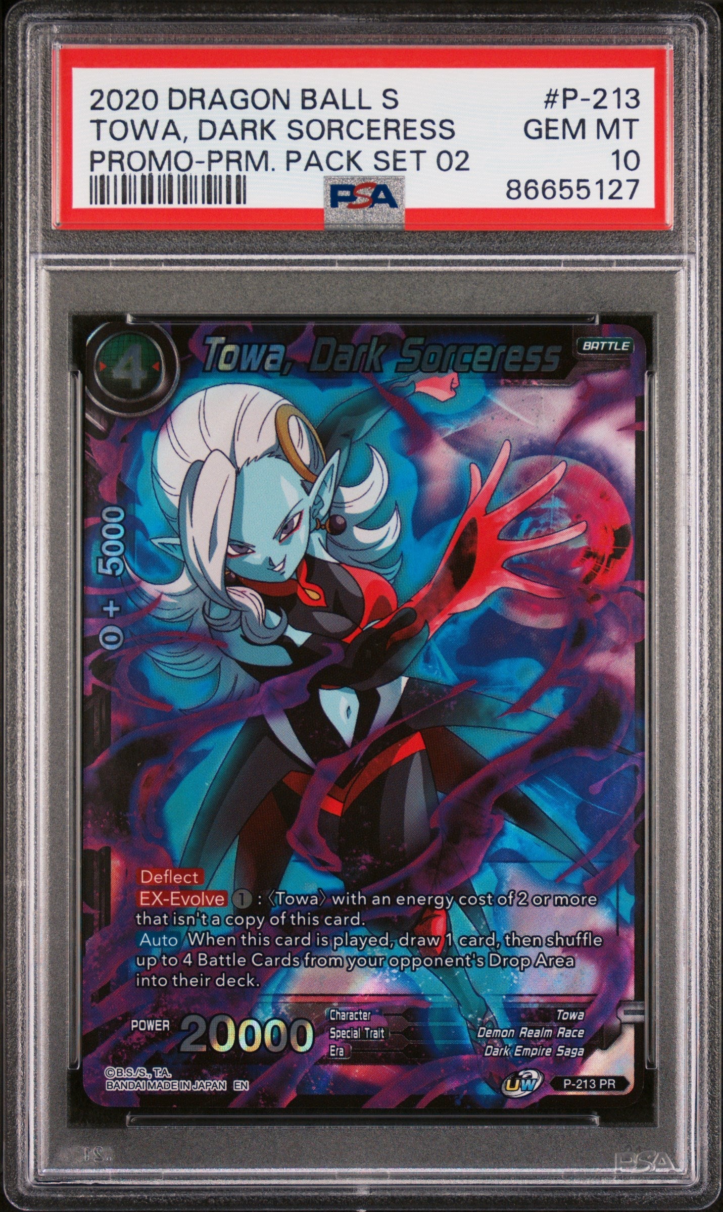 2020 DRAGON BALL SUPER TOWA, DARK SORCERESS #P-213 - PSA 10