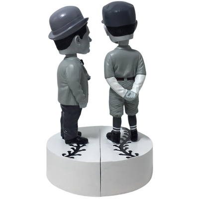 Abbott and Costello "Who's on First?" Talking Black and White Bobblehead Set