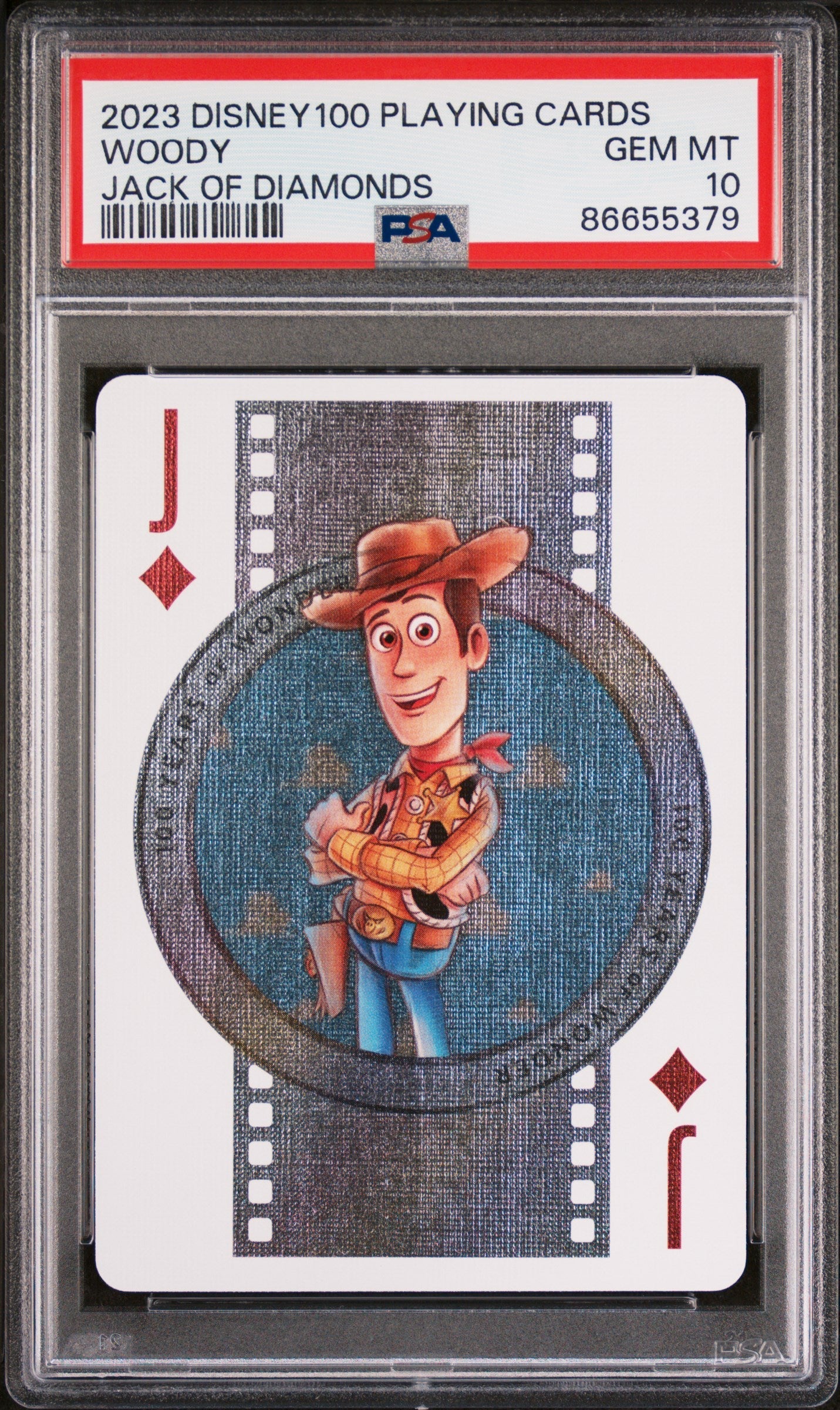 2023 DISNEY 100 PLAYING CARDS WOODY JACK OF DIAMONDS PSA 10